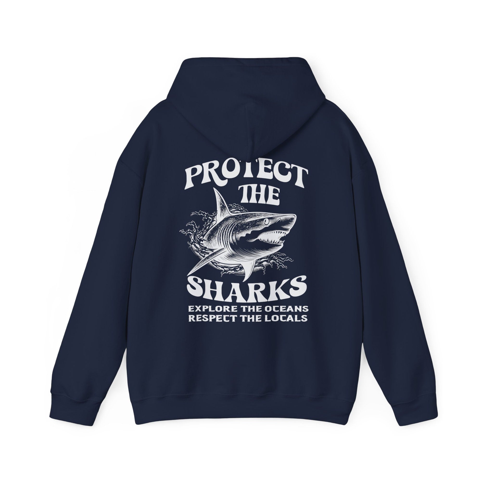 Protect the Sharks Hoodie – Retro Ocean Conservation Sweatshirt - Image 5