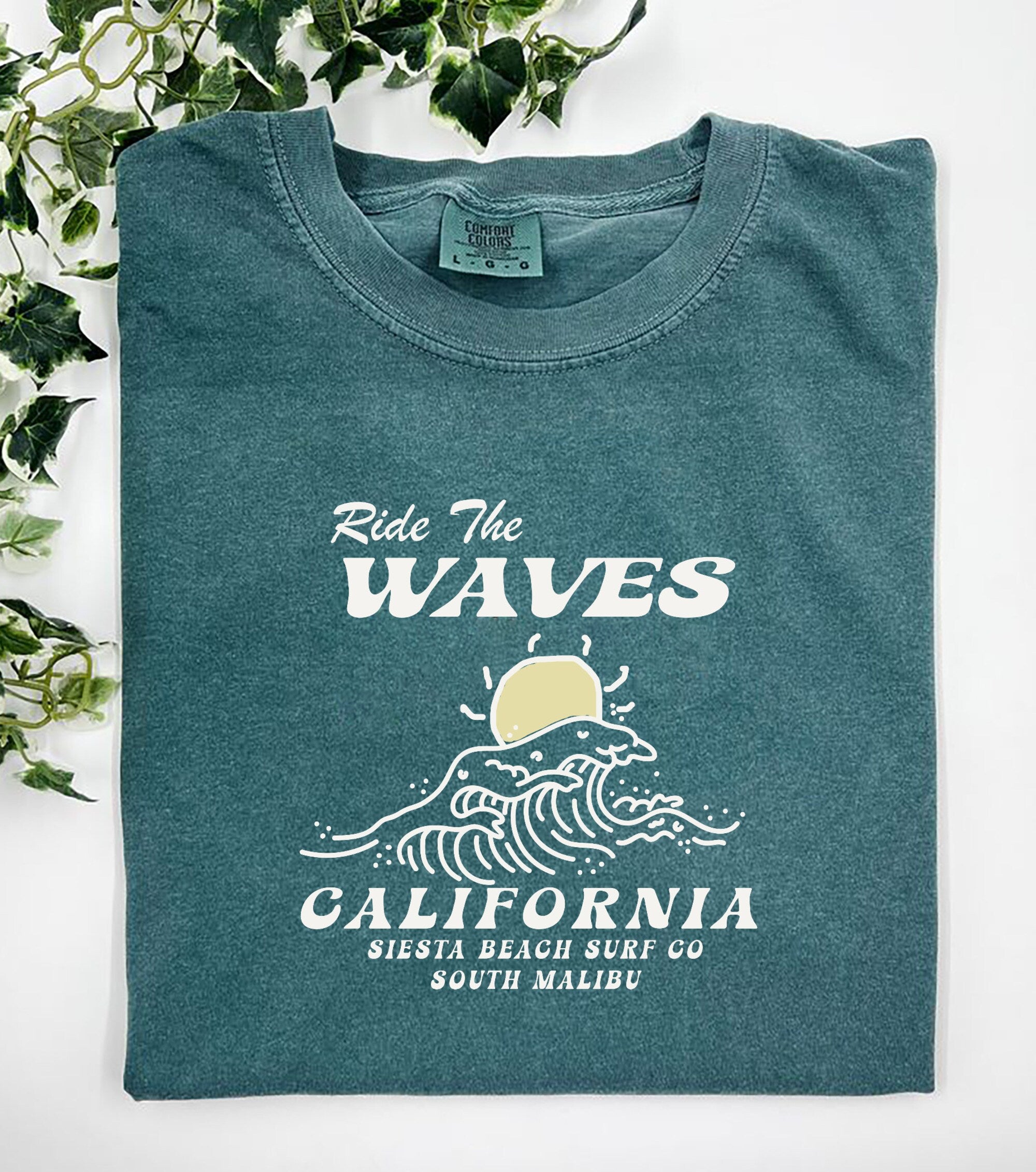 Ride the Waves California Surf Tee – Vintage Beach Graphic Shirt