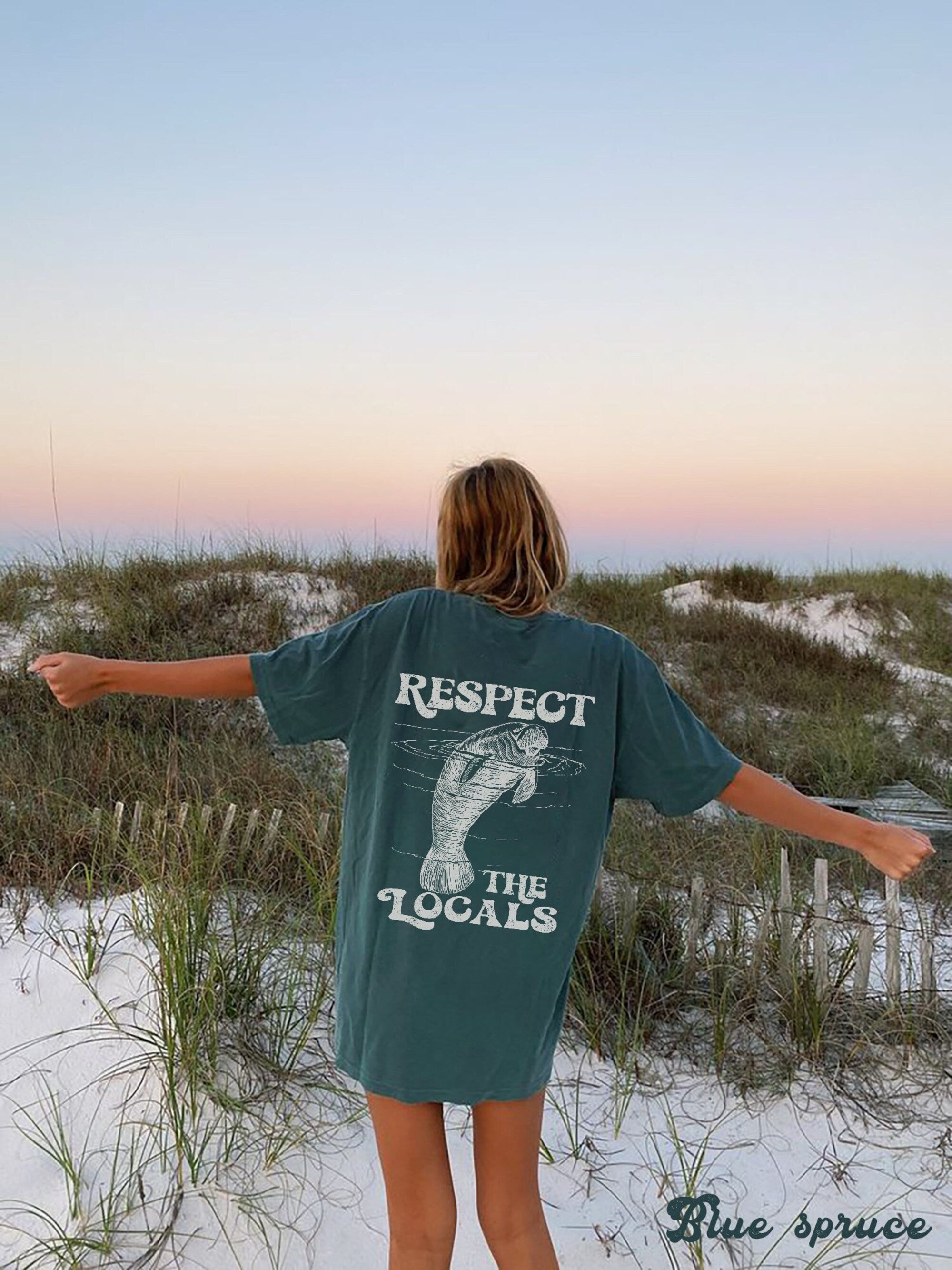 Respect the Locals Manatee Comfort Colors Tee (Front & Back)