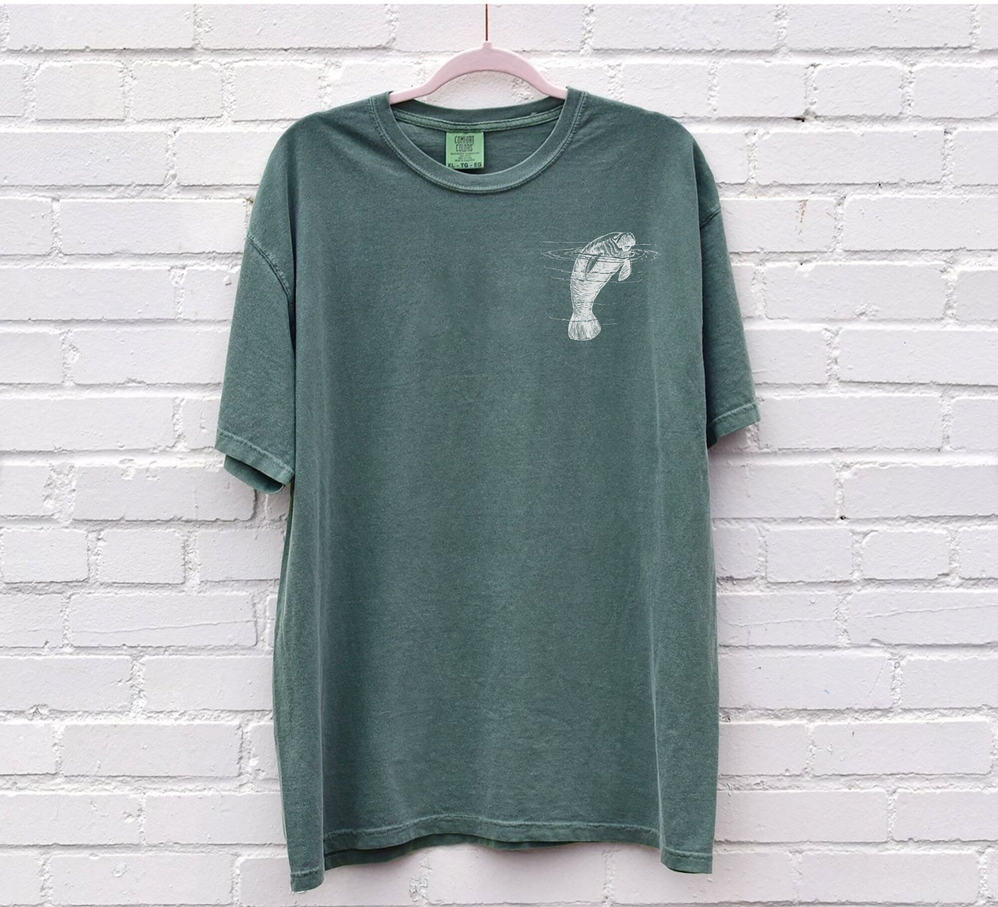 Respect the Locals Manatee Comfort Colors Tee (Front & Back) - Image 3