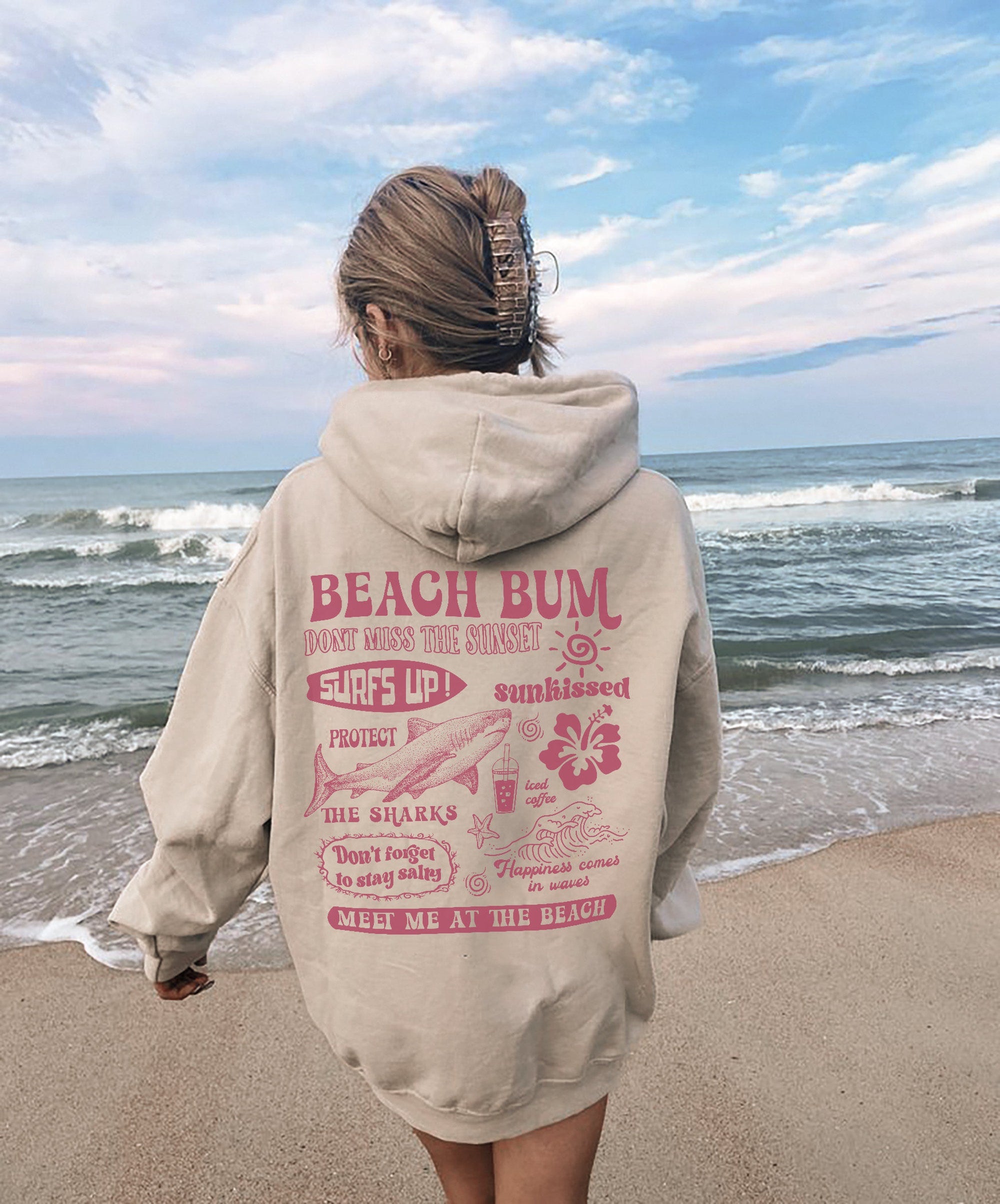 Sunset Beach Hoodie – Oversized Cozy Surf Sweatshirt - Image 5
