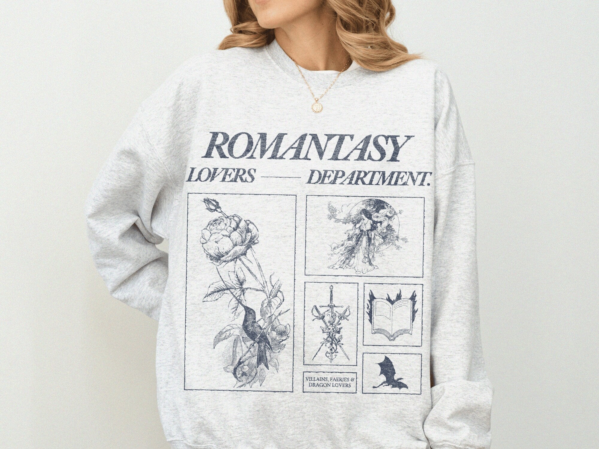 Romantasy Lovers Department Sweatshirt – Morally Grey Reader - Image 5