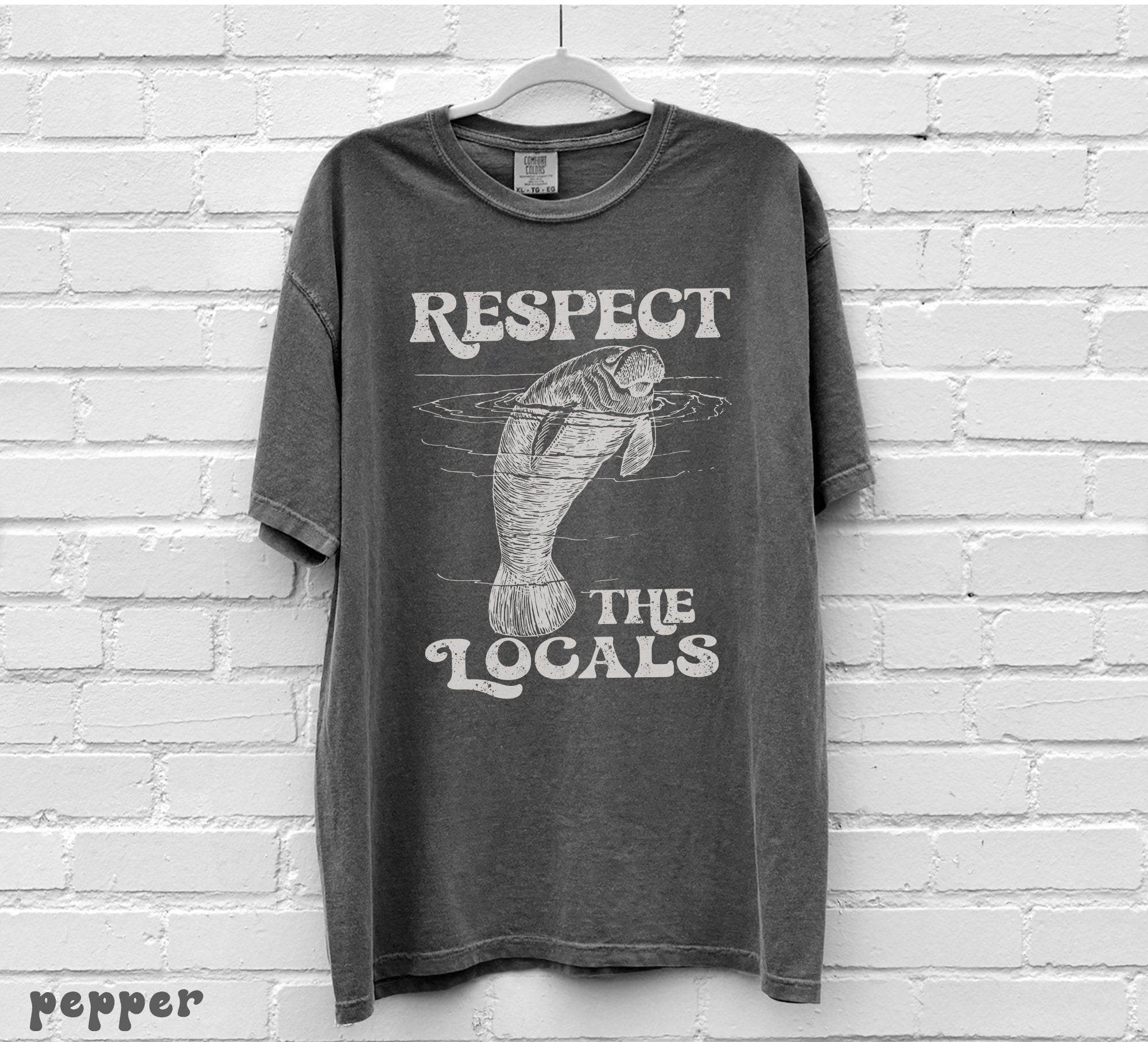 Save the Manatees Comfort Colors Ocean Tee | Respect the Locals - Image 4