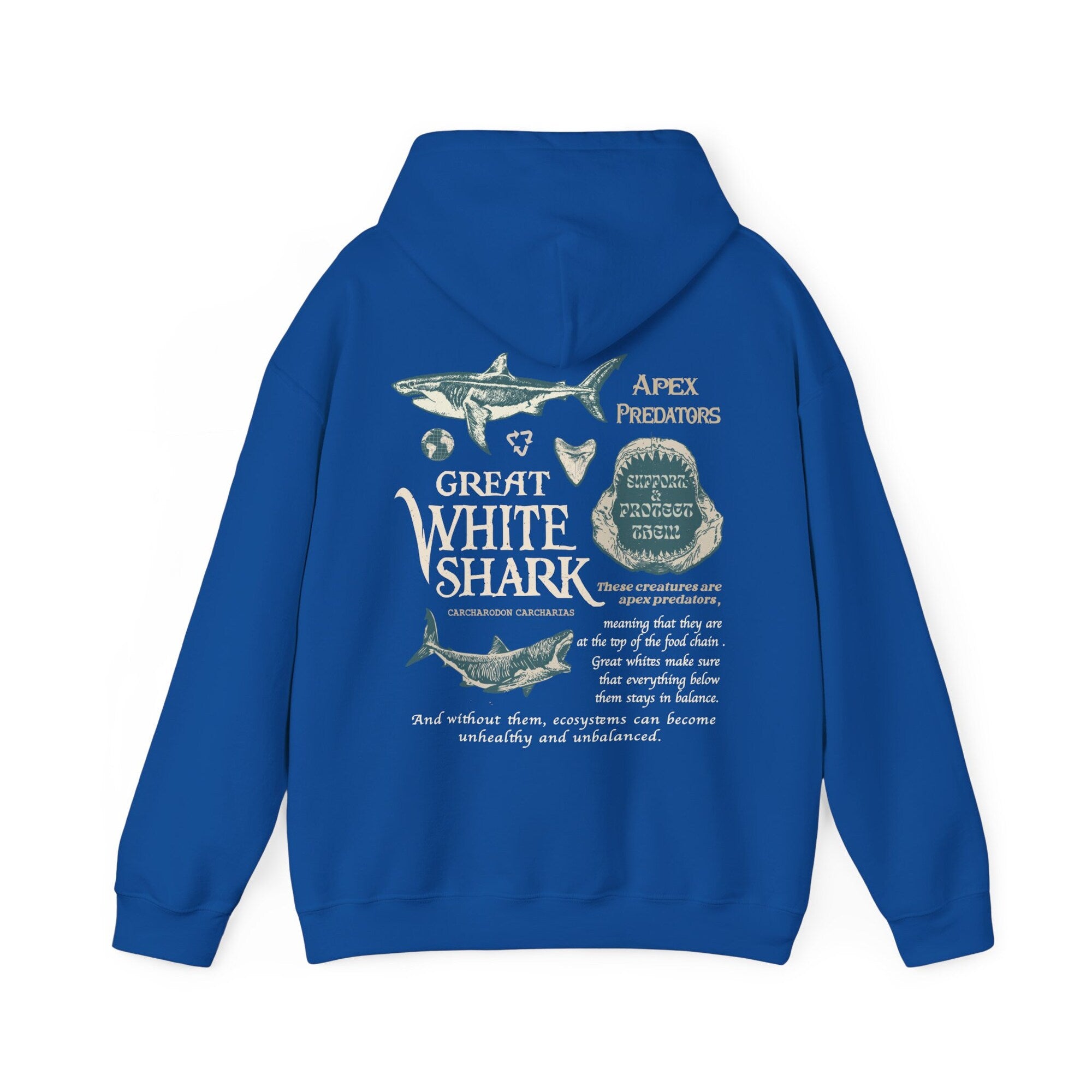 Great White Shark Hoodie – Unisex Marine Conservation Sweatshirt - Image 8