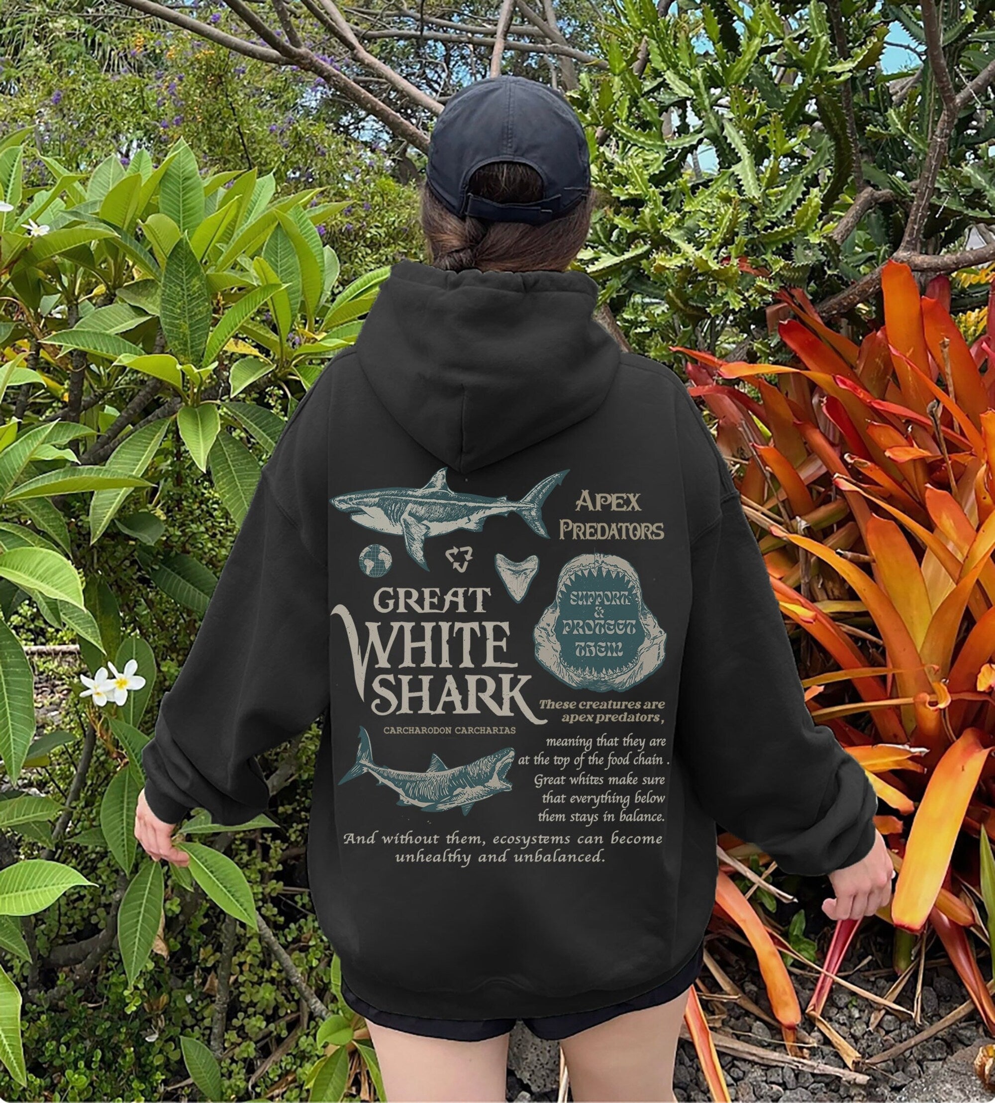 Great White Shark Hoodie – Unisex Marine Conservation Sweatshirt - Image 5