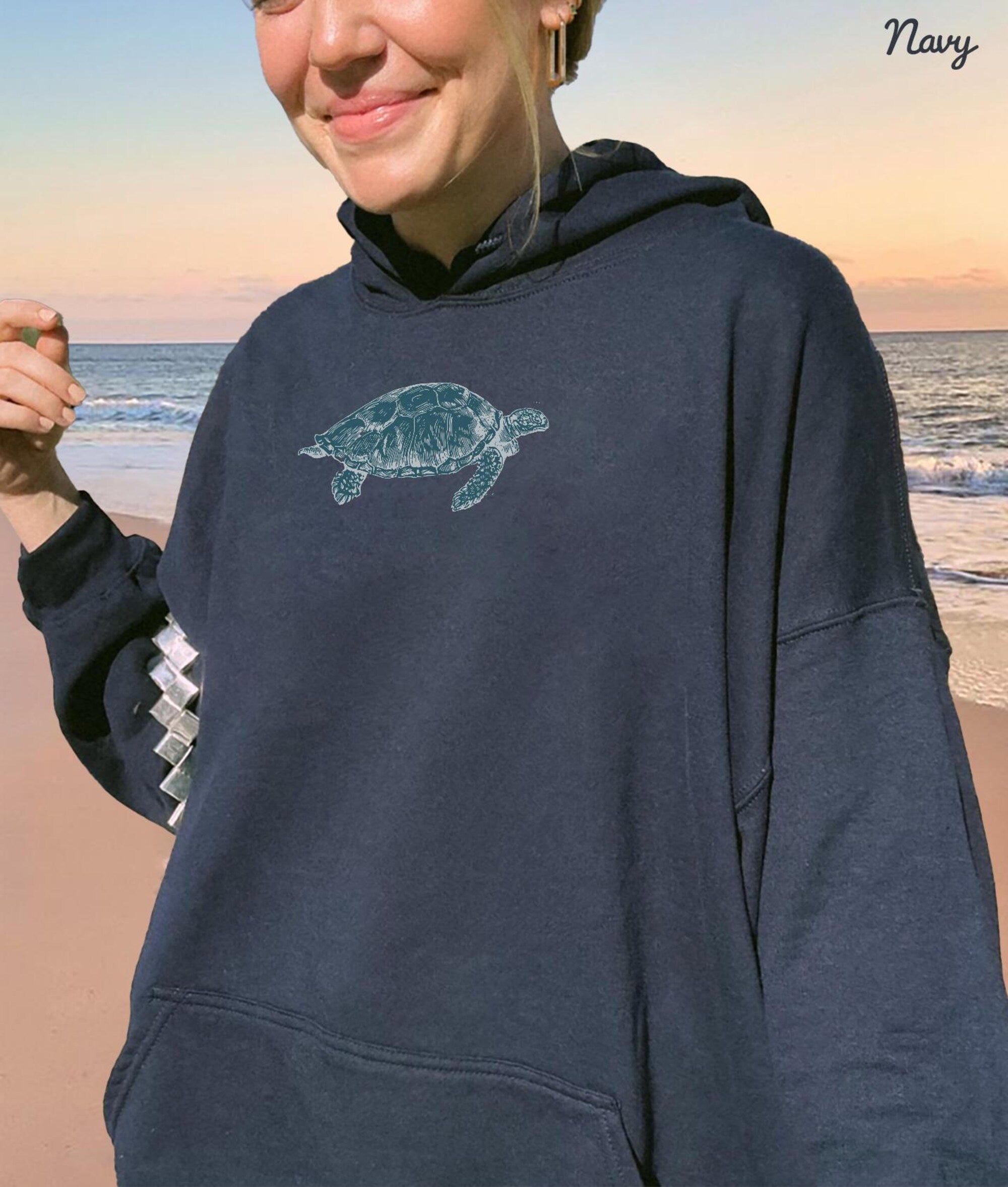 Sea Turtle Hoodie – Oceancore Unisex Cozy Sweatshirt - Image 2