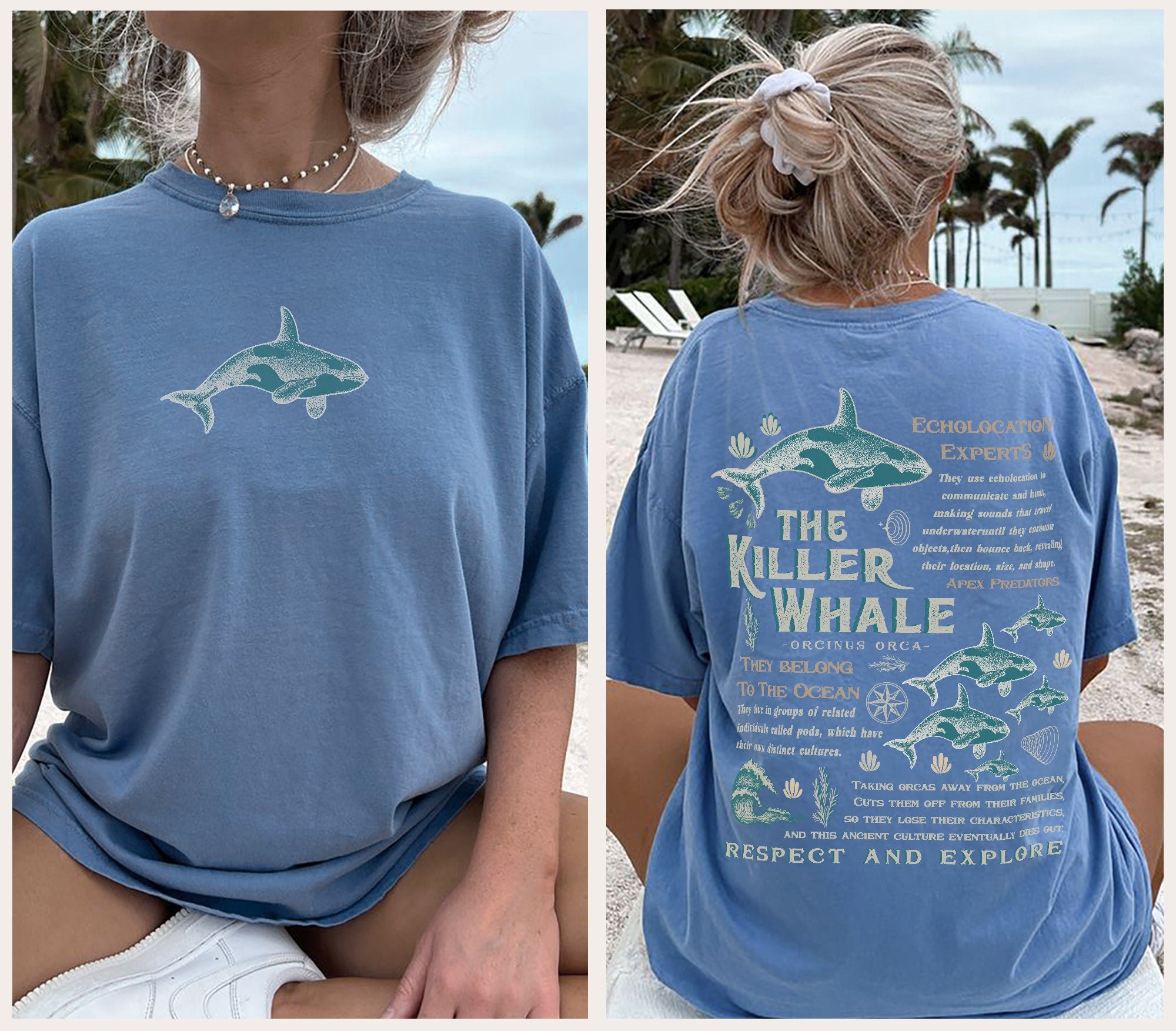 Vintage Orca Graphic T-Shirt – Comfort Colors Unisex - Image 4