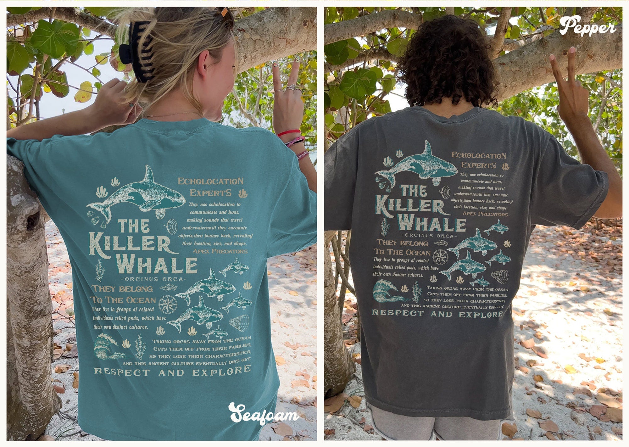 Vintage Orca Graphic T-Shirt – Comfort Colors Unisex - Image 3