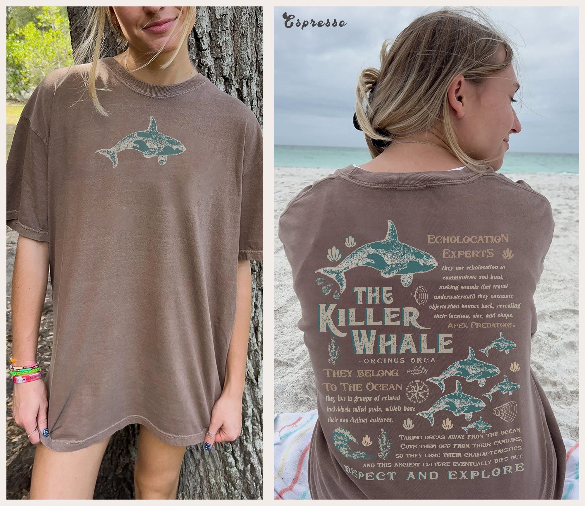 Vintage Orca Graphic T-Shirt – Comfort Colors Unisex - Image 2