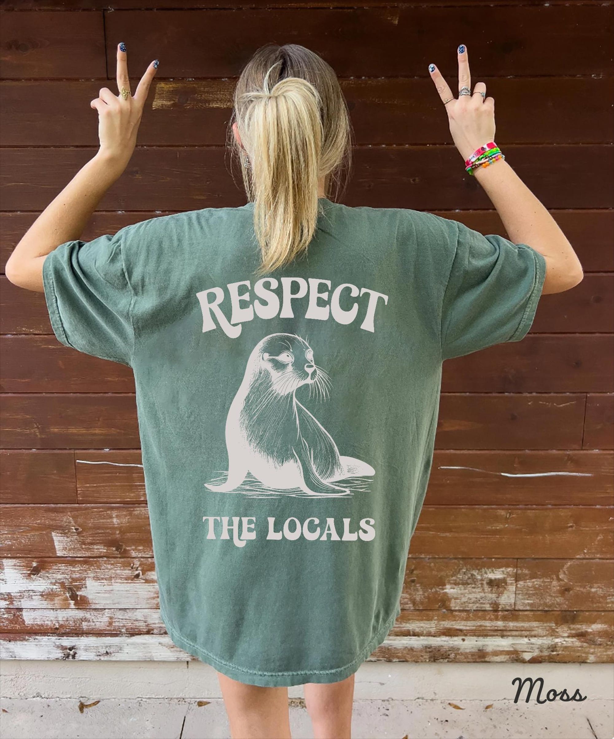 Respect The Locals Seal Comfort Colors Shirt (Front & Back) - Image 7
