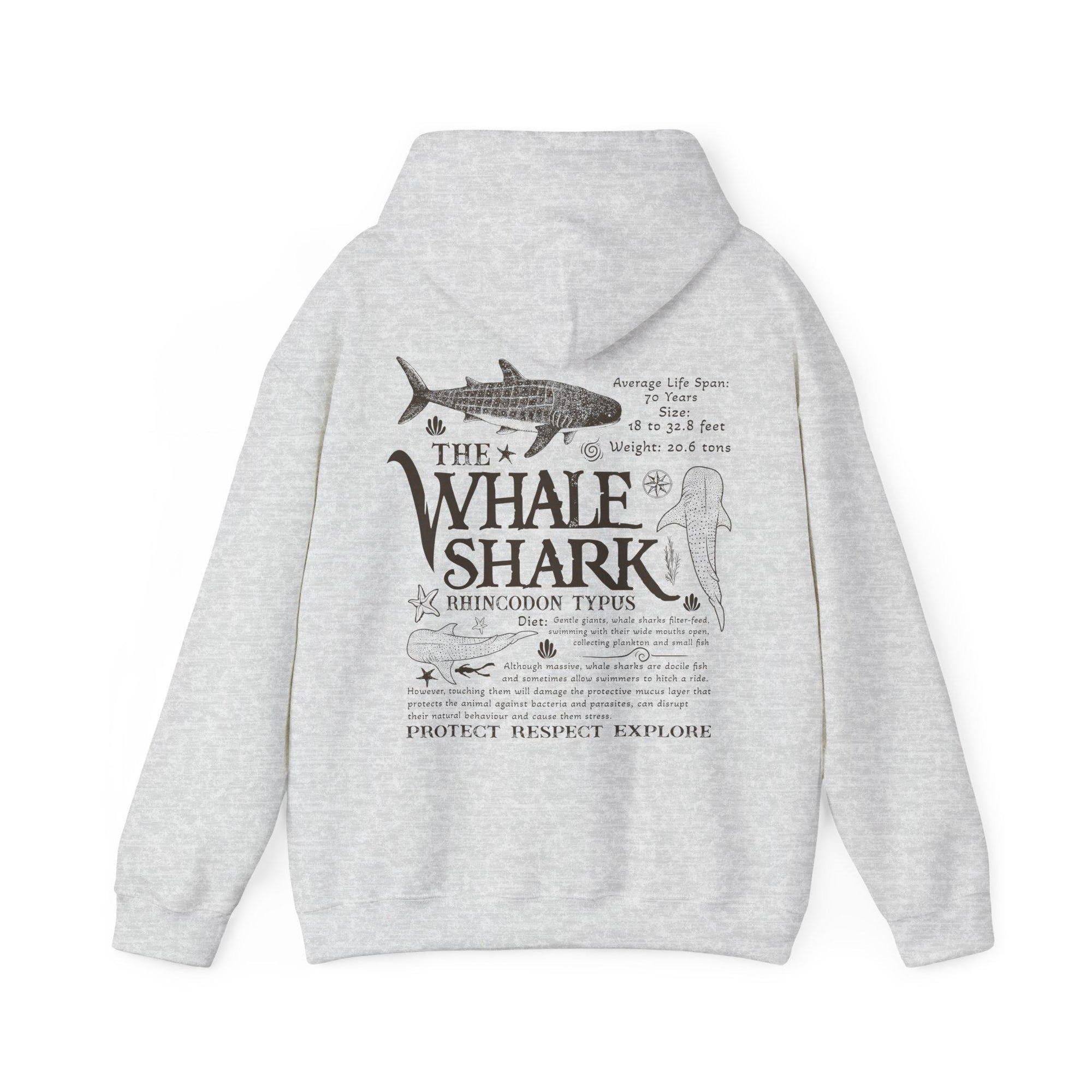 Whale Shark Vintage Graphic Unisex Hoodie (Front & Back Print) - Image 7