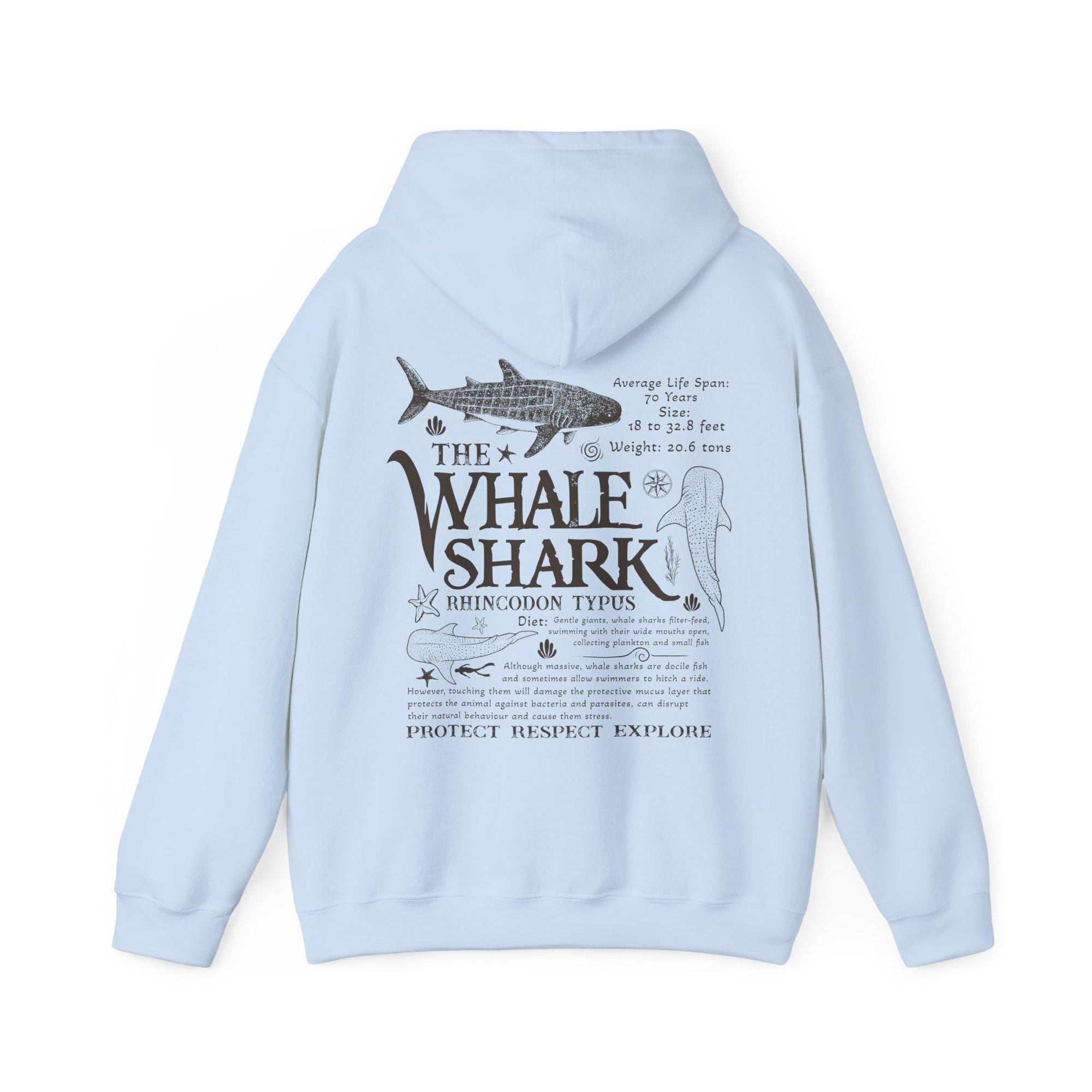 Whale Shark Vintage Graphic Unisex Hoodie (Front & Back Print) - Image 9