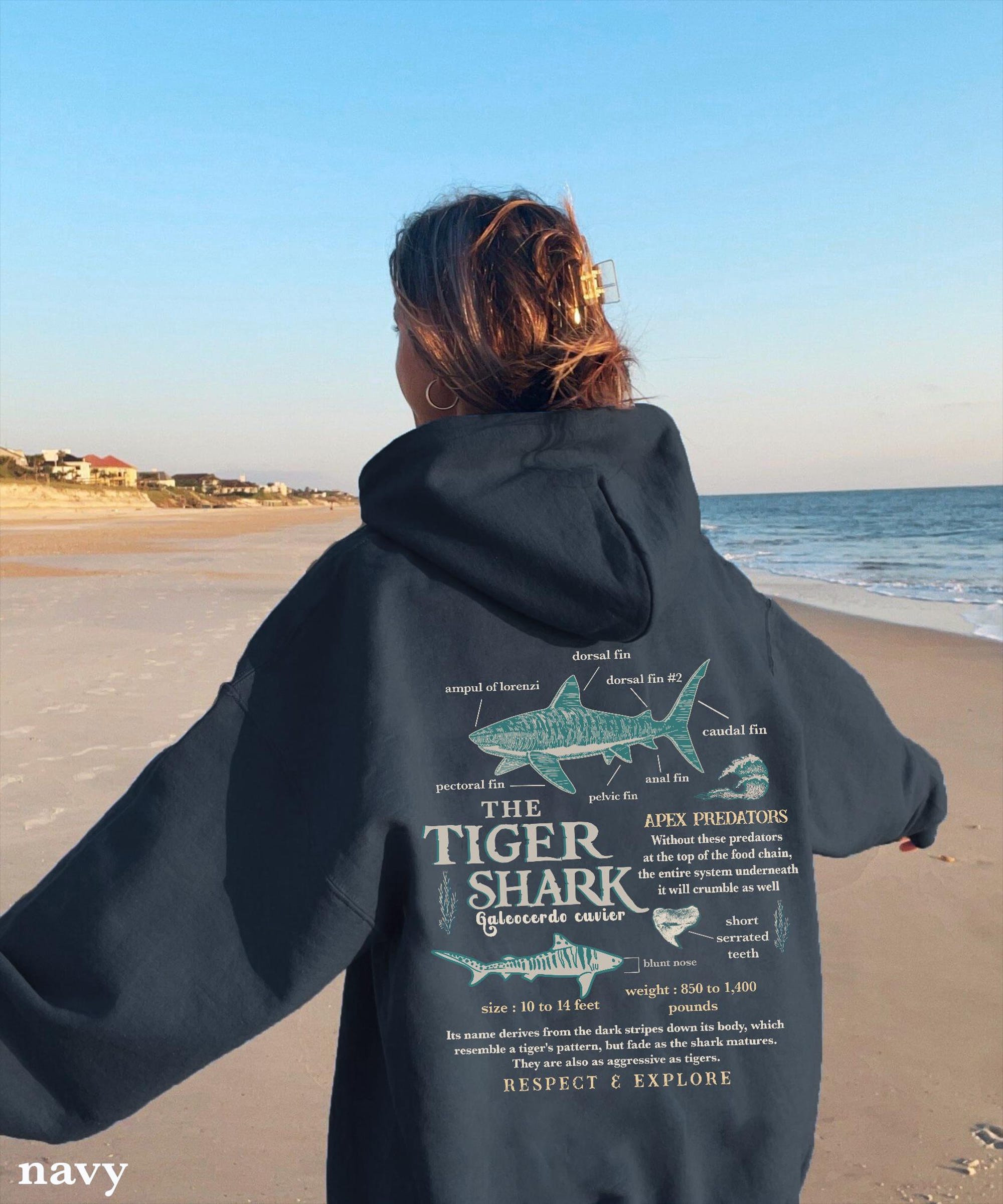 Tiger Shark Anatomy Hoodie - Ocean Lover Marine Biology Sweatshirt - Image 4