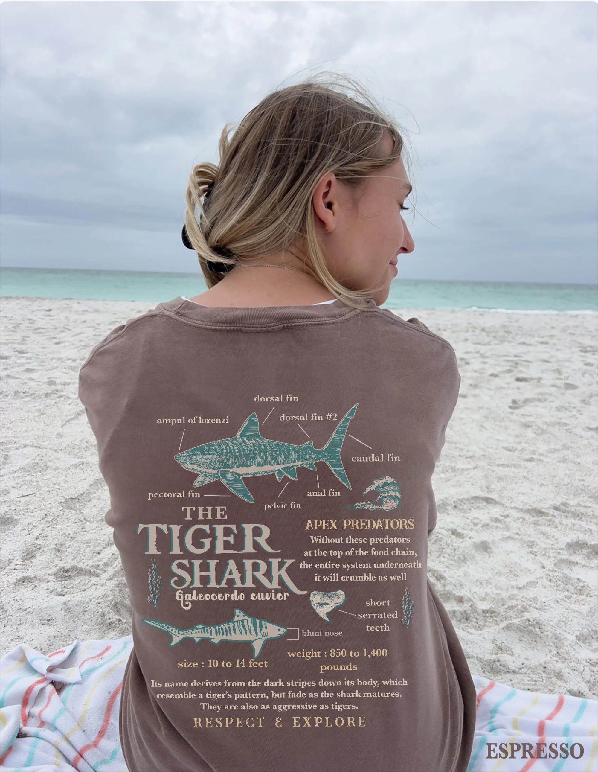 Vintage Tiger Shark Comfort Colors T-Shirt (Ring-Spun Cotton) - Image 4