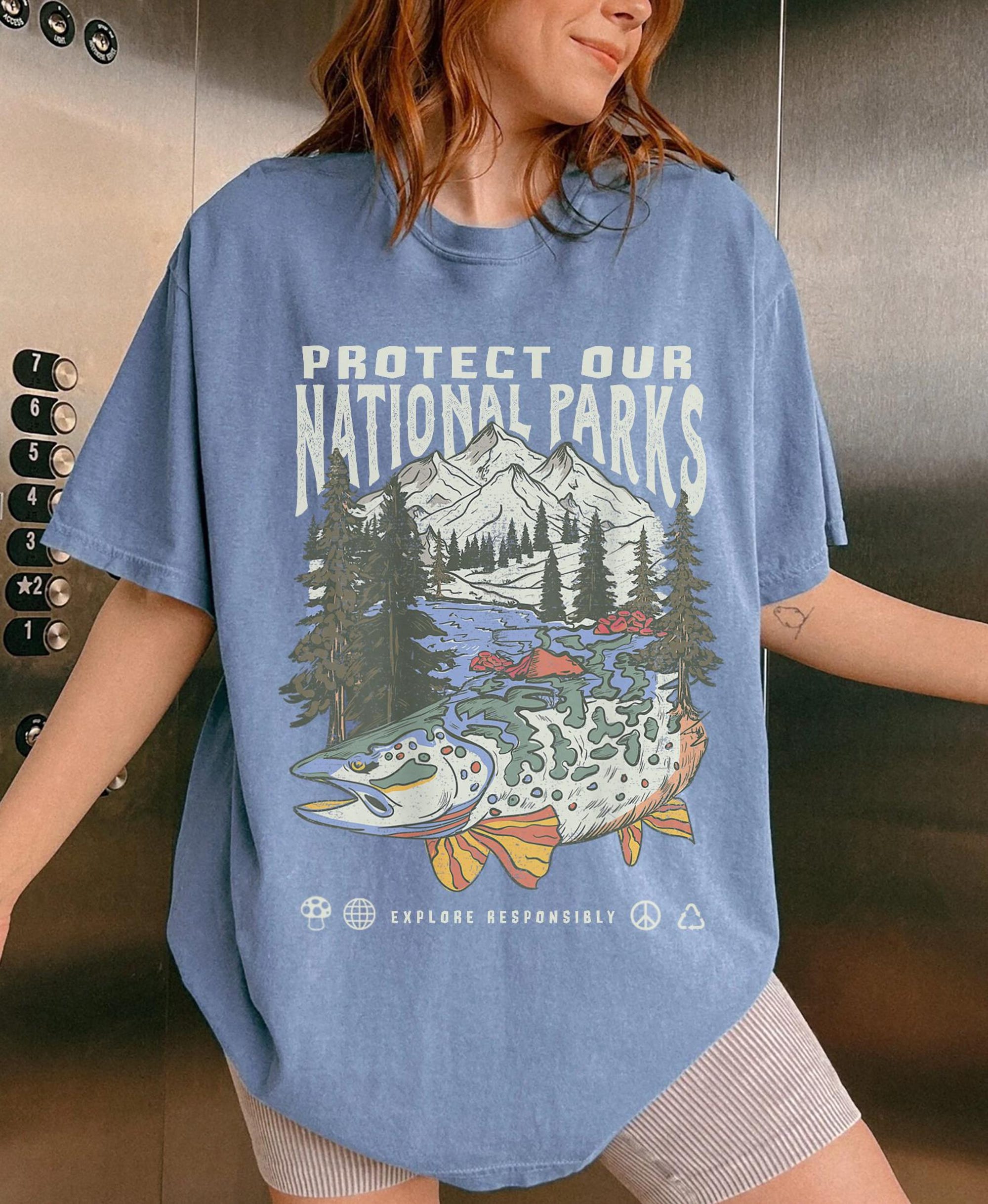 90s National Parks Comfort Colors Tee – Respect Wildlife - Image 6