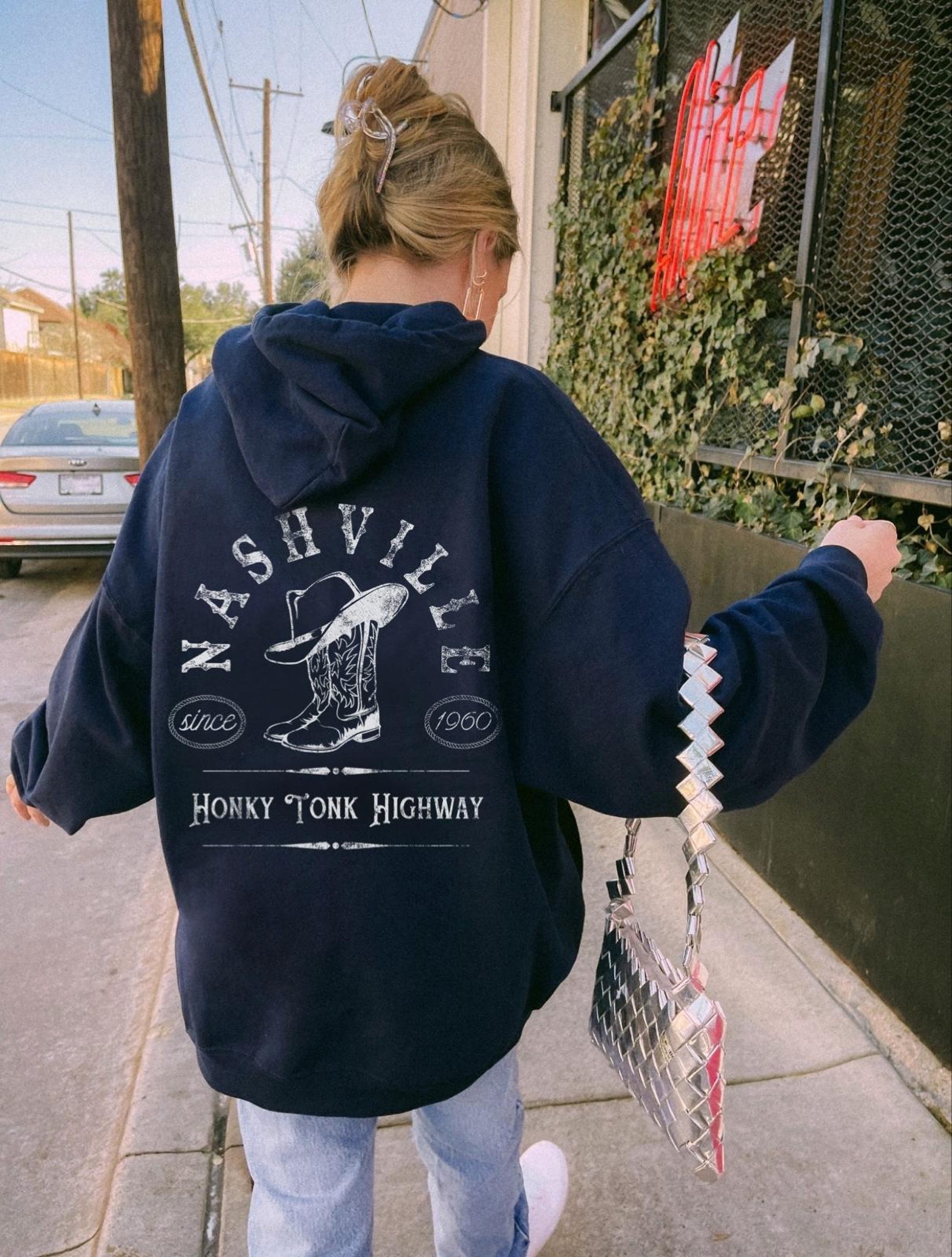 Nashville Honky Tonk Highway Cowgirl Hoodie Sweatshirt