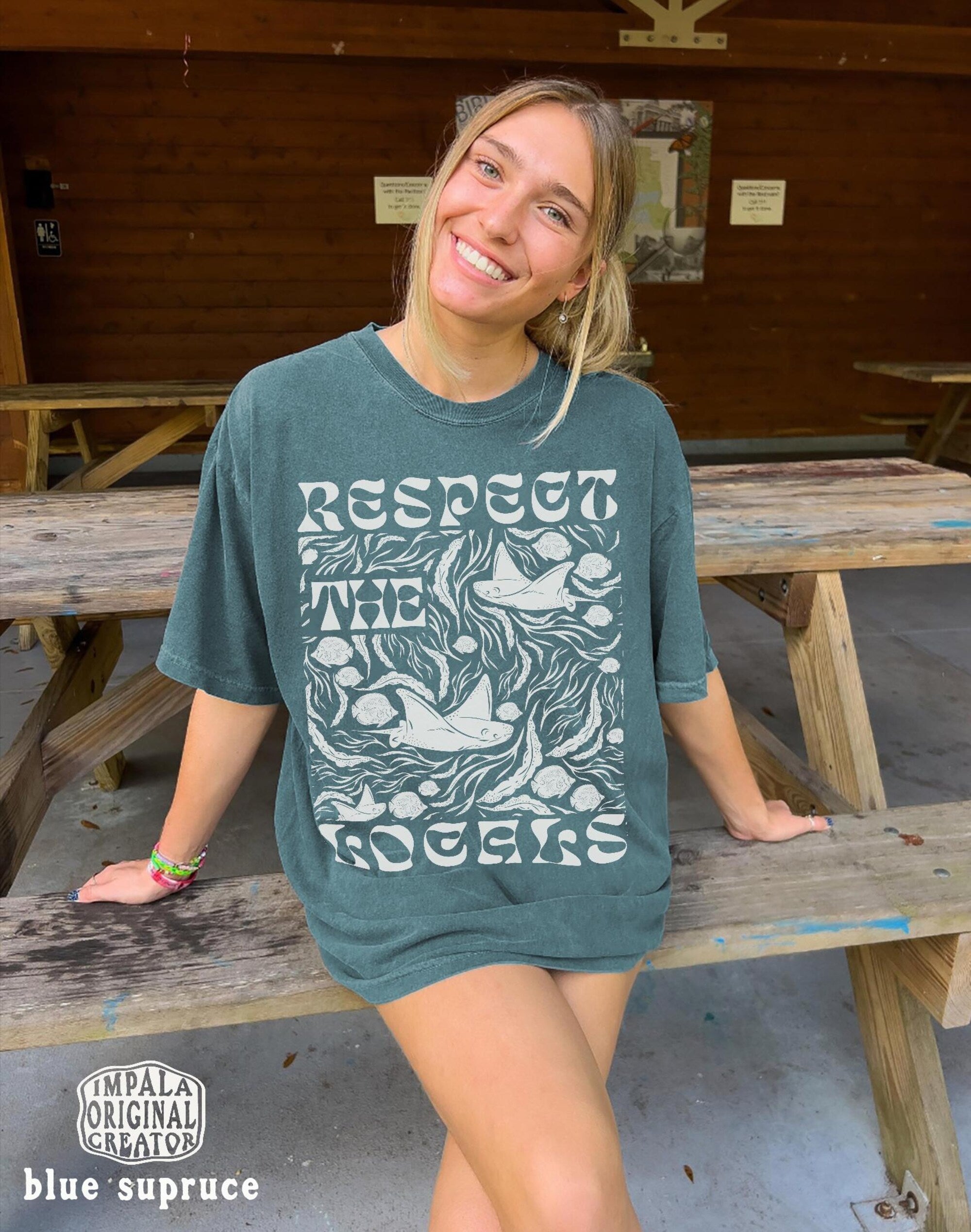 Respect the Locals Manta Ray Tee – Save the Oceans Shirt - Image 2