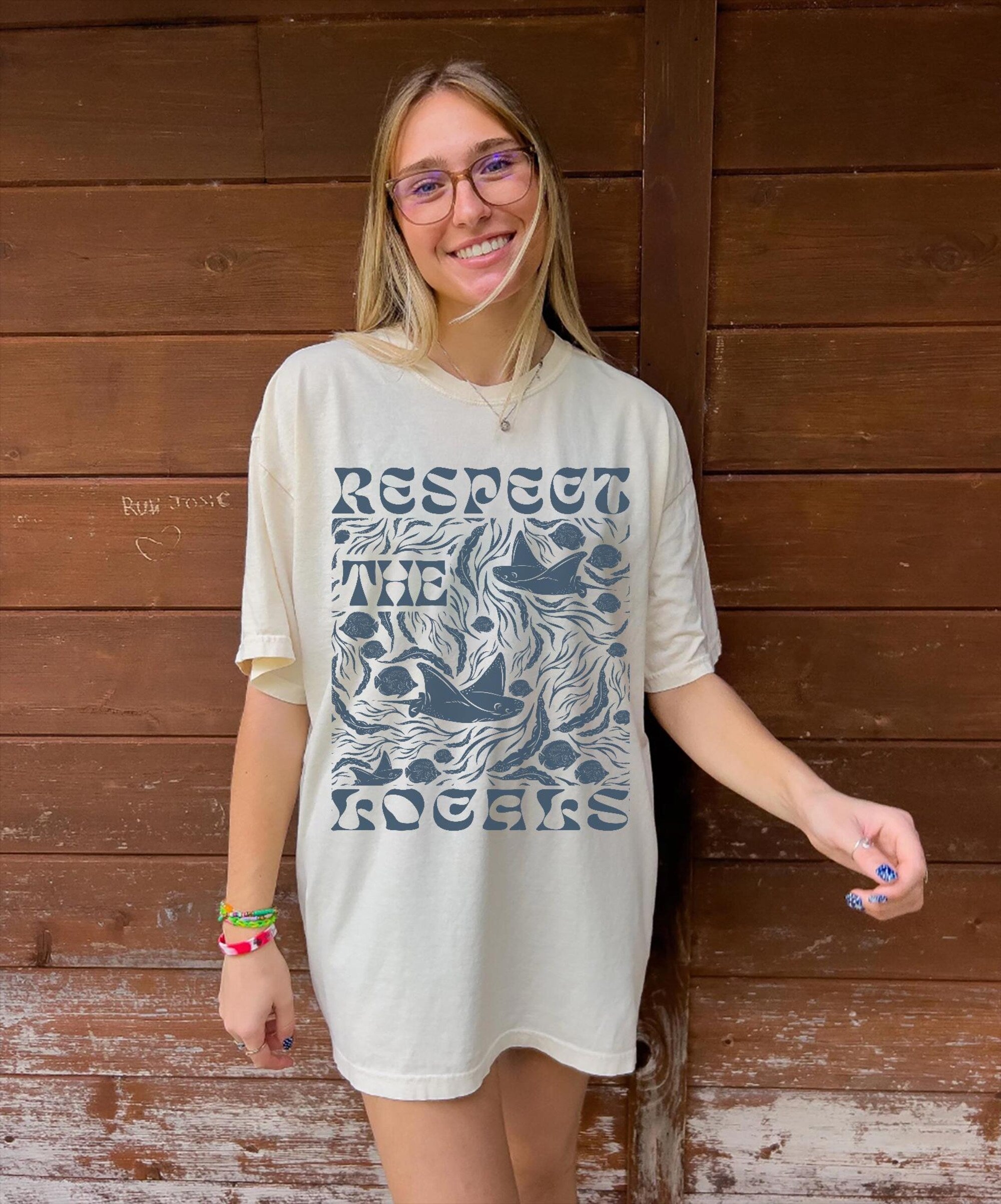 Respect the Locals Manta Ray Tee – Save the Oceans Shirt - Image 4
