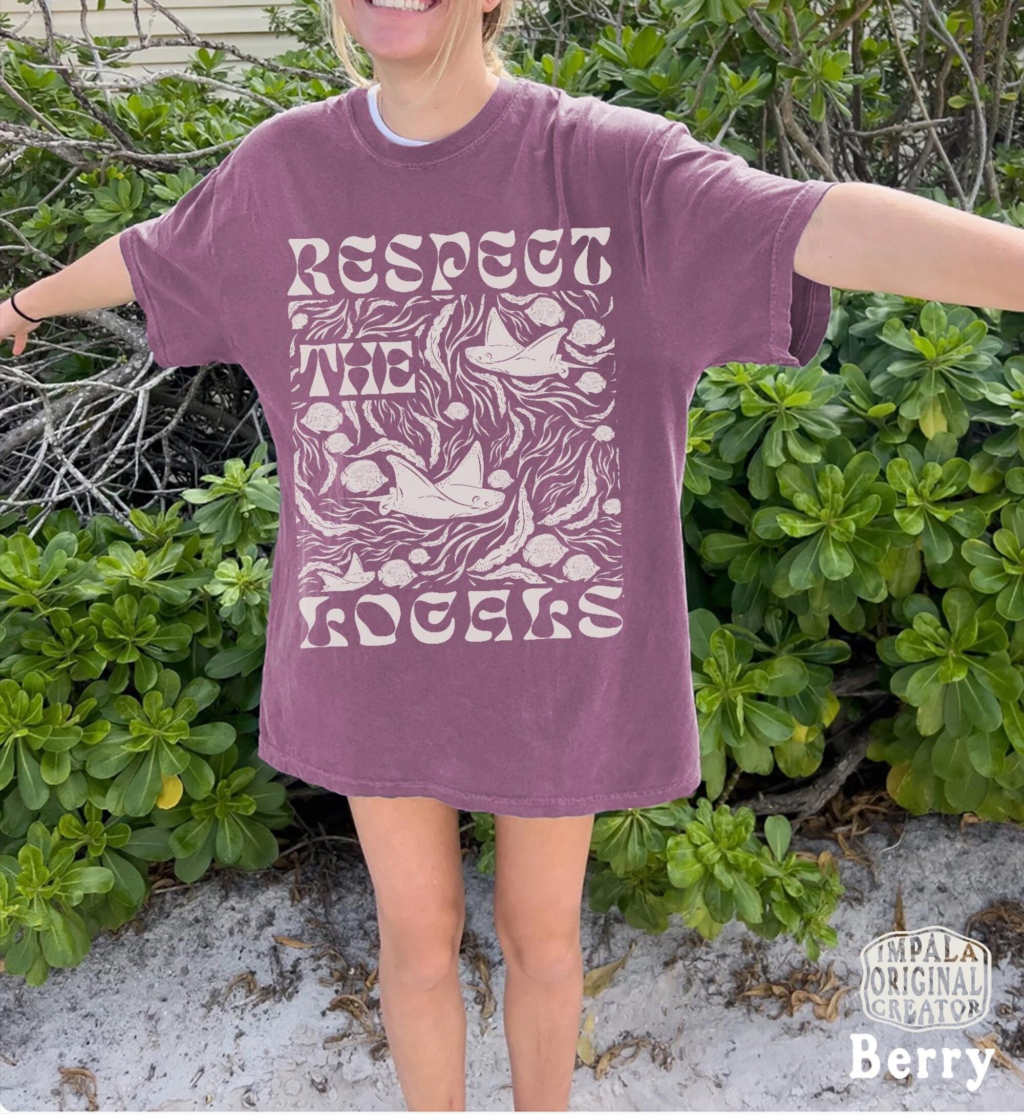 Respect the Locals Manta Ray Tee – Save the Oceans Shirt - Image 7
