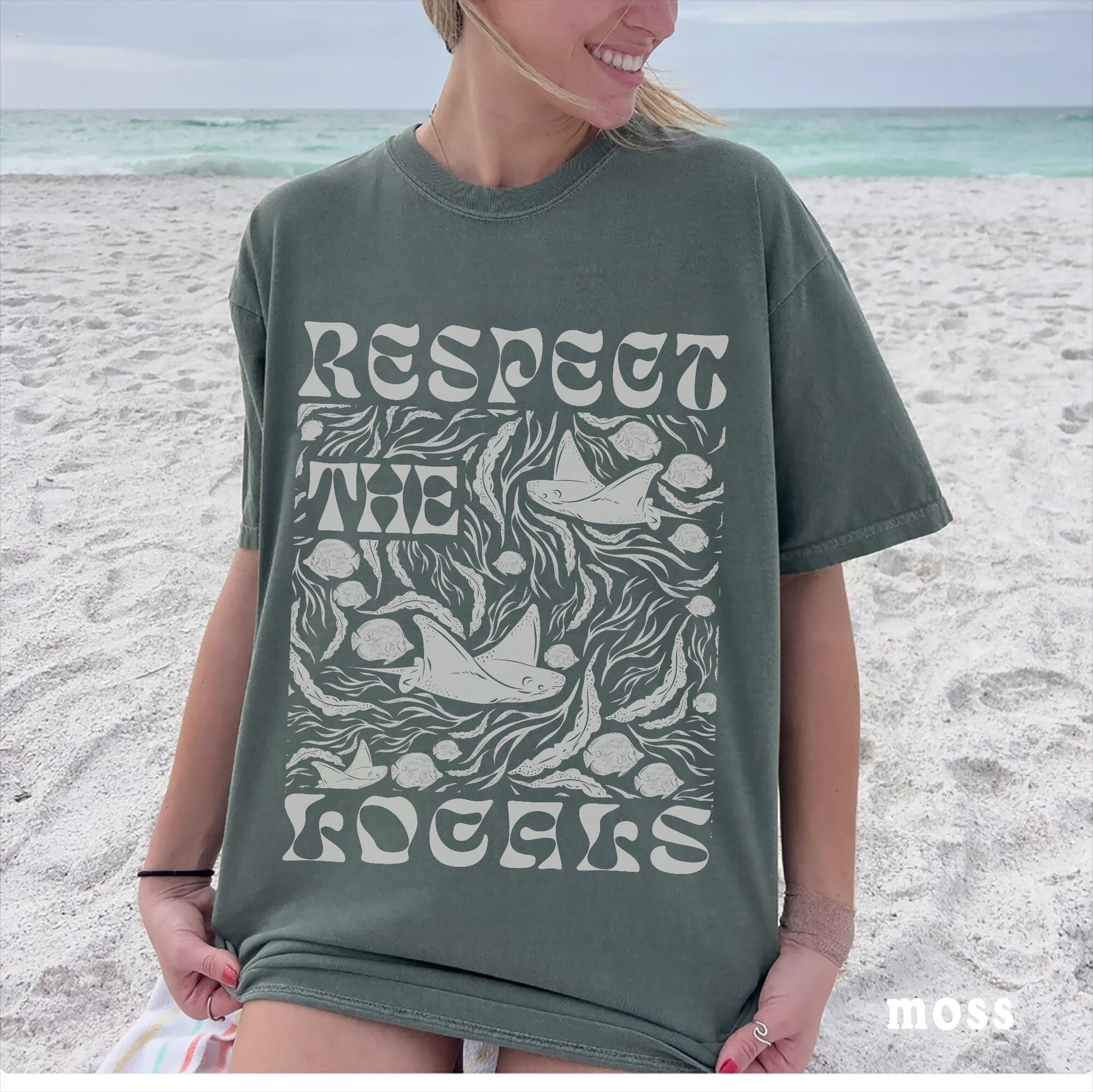 Respect the Locals Manta Ray Tee – Save the Oceans Shirt - Image 3