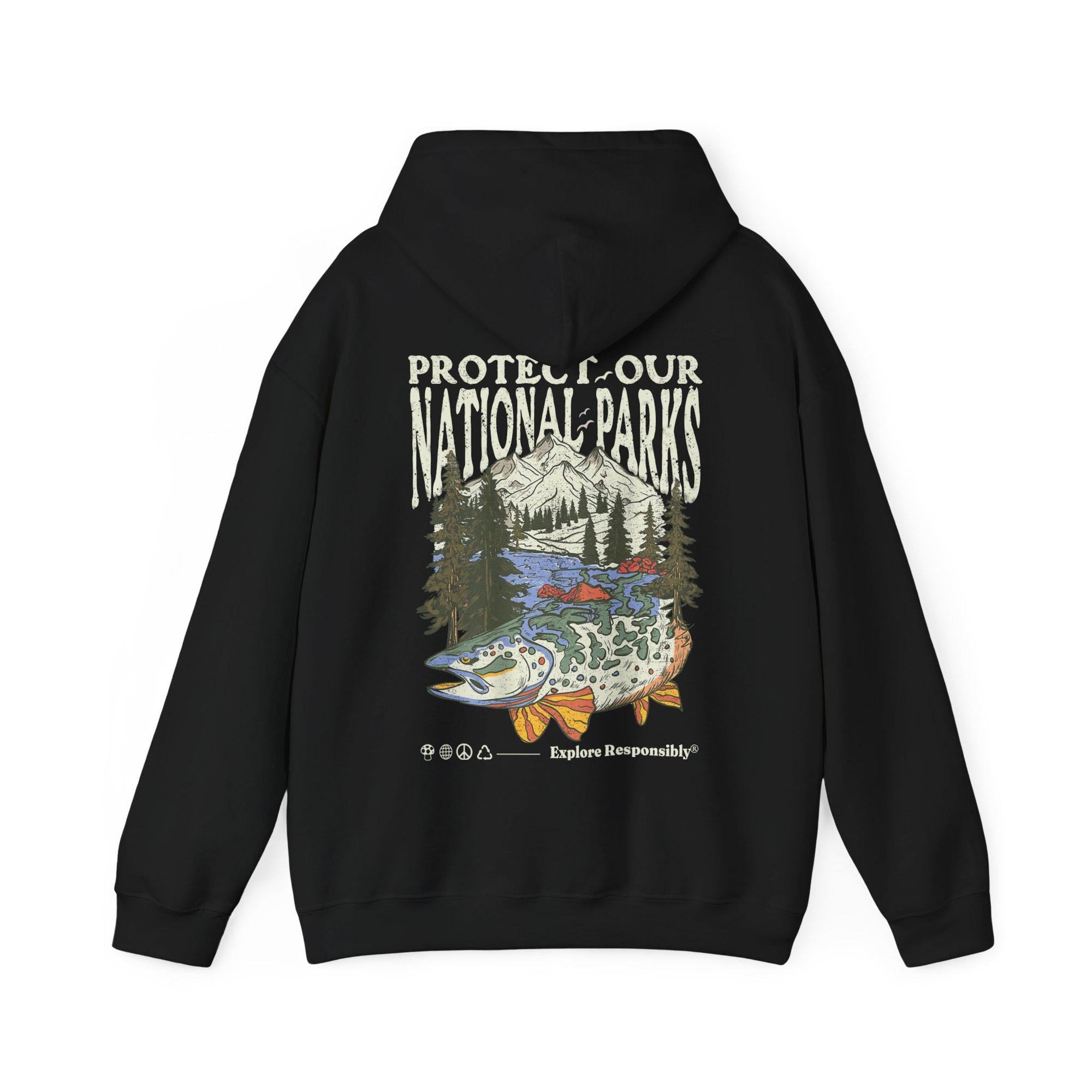 Protect Our National Parks Retro Fish Hoodie - Image 6