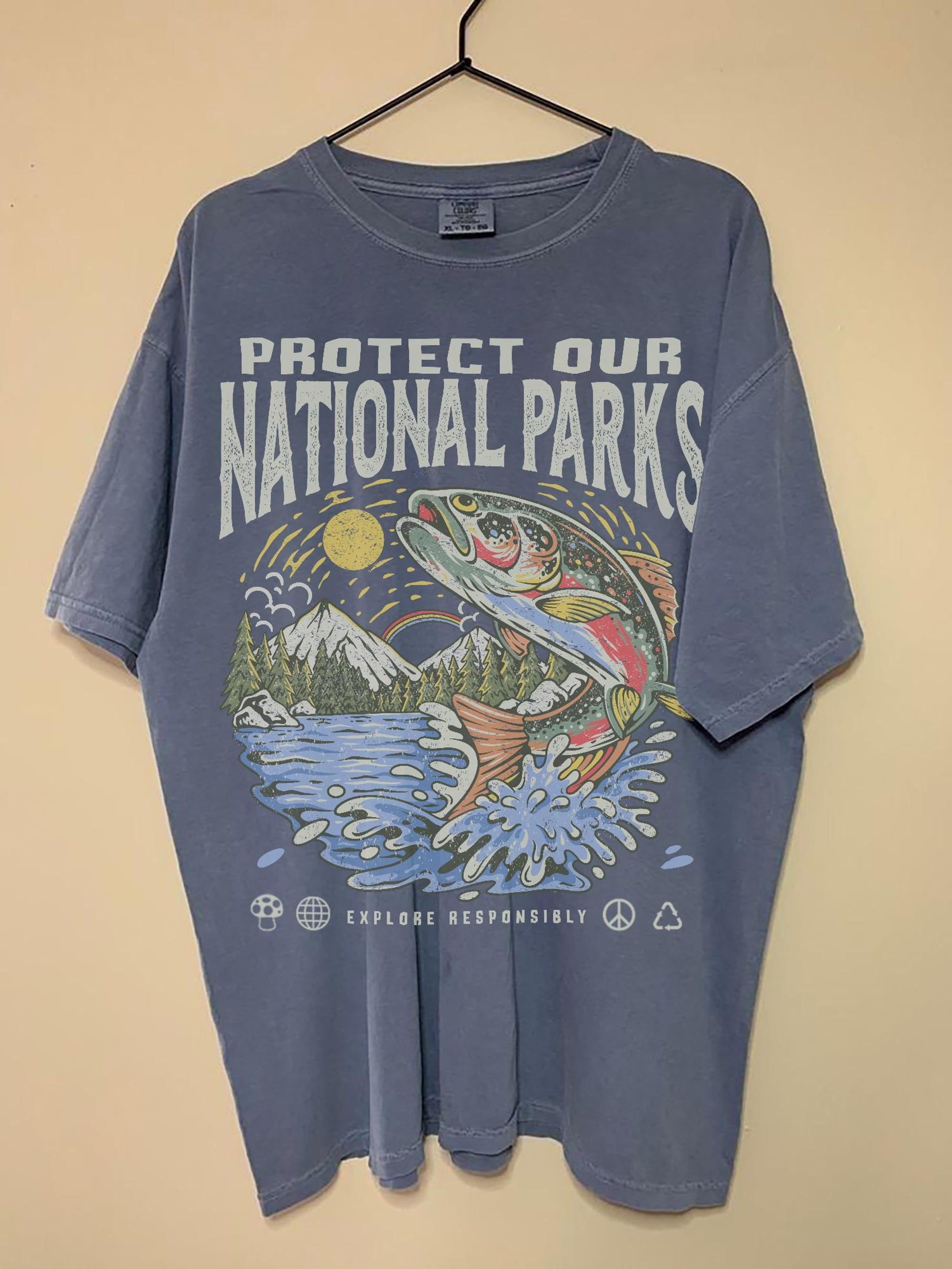National Parks Fish Comfort Colors® T-Shirt | Hiking Camper Tee - Image 7