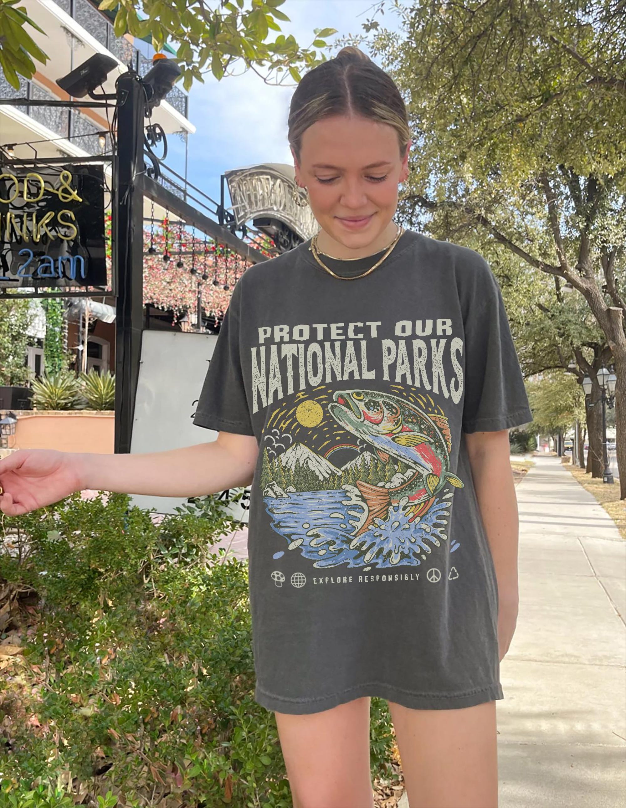 National Parks Fish Comfort Colors® T-Shirt | Hiking Camper Tee - Image 2