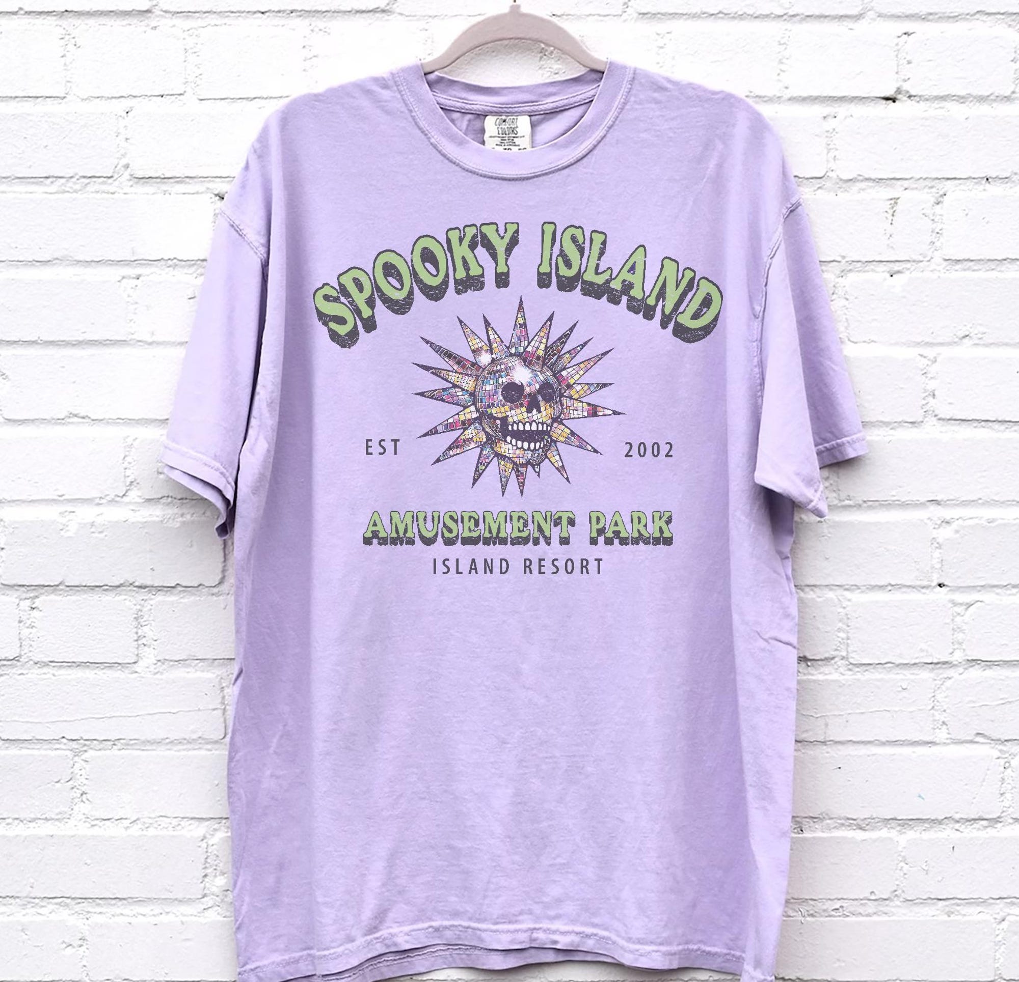 Disco Skull Comfort Colors Tee – Retro Spooky Halloween Shirt - Image 5