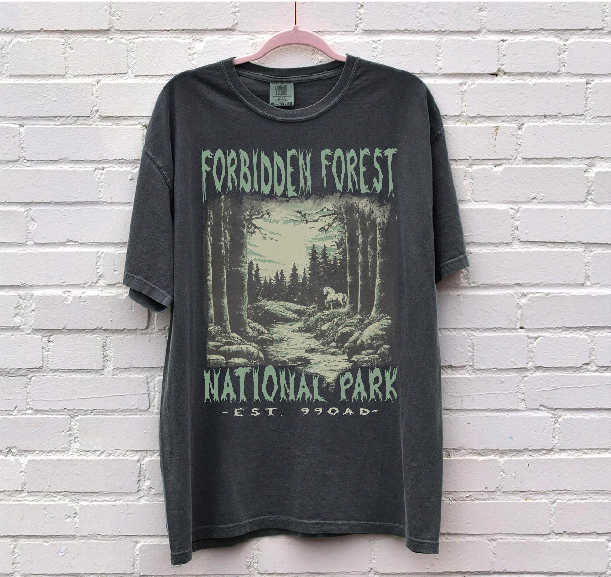 Forbidden Forest Wizard Graphic Tee | Comfort Colors Shirt - Image 2