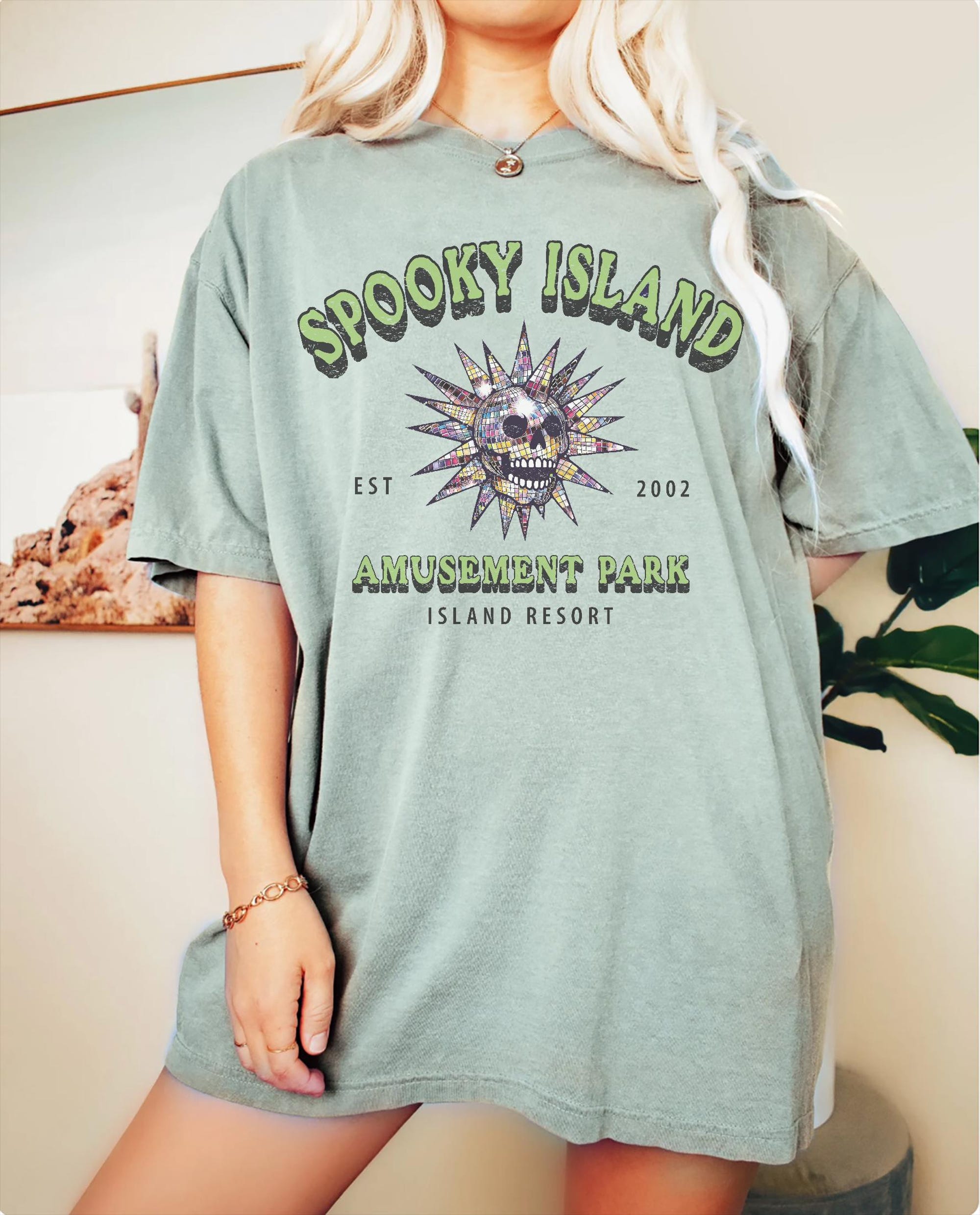 Disco Skull Comfort Colors Tee – Retro Spooky Halloween Shirt - Image 3