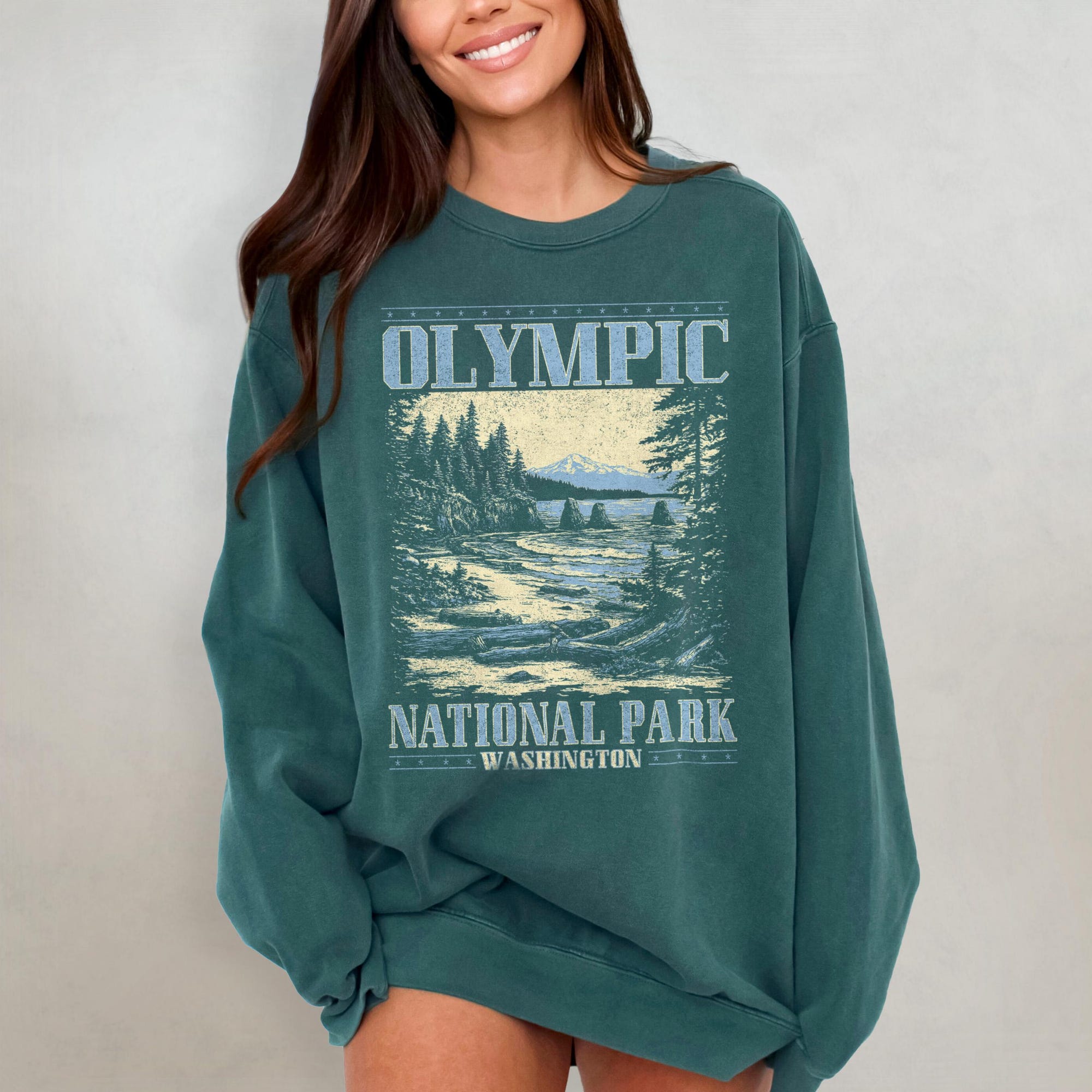 Olympic National Park Comfort Colors Crewneck Sweatshirt - Image 3