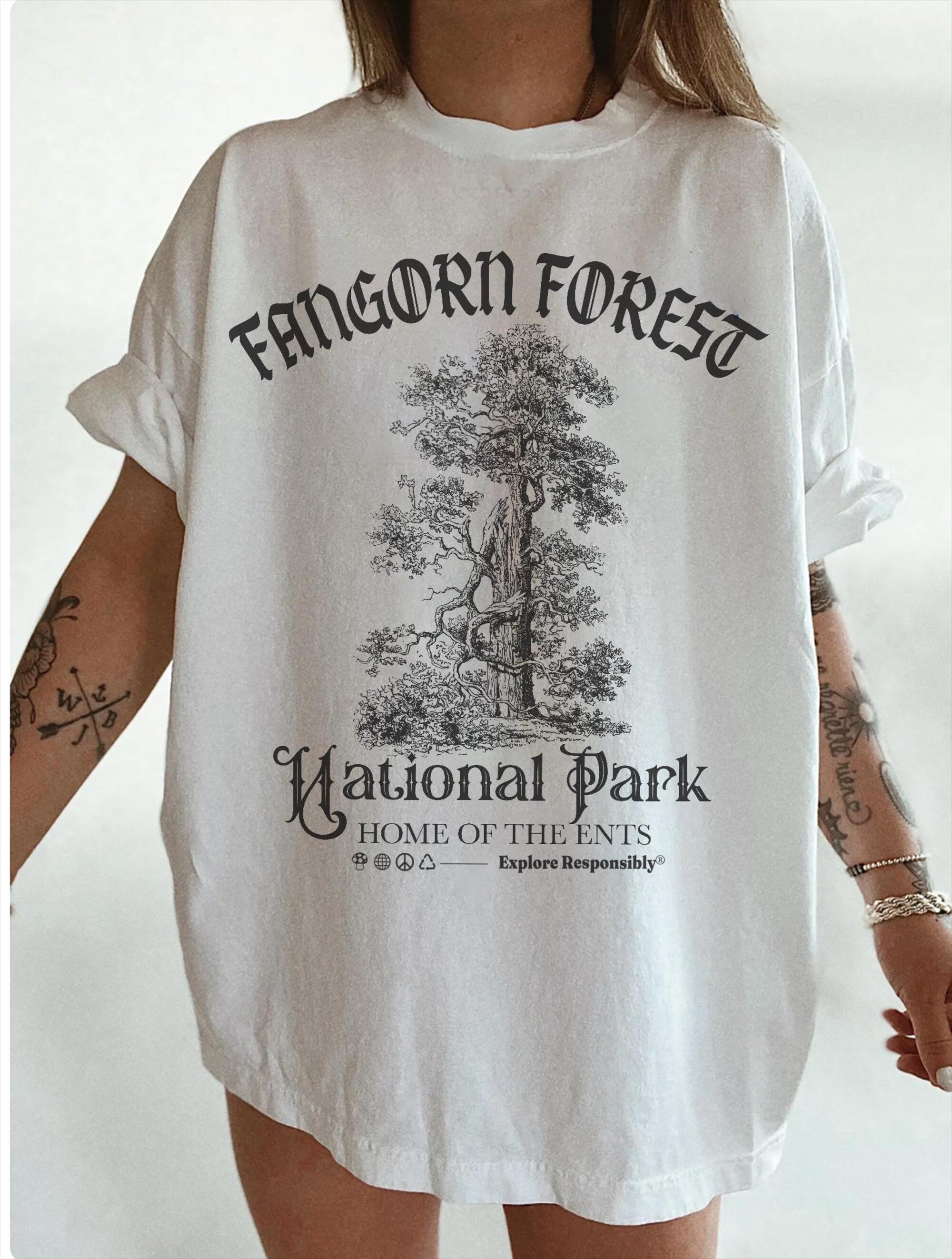 Fangorn Forest Vintage Tee – Middle Earth National Park Shirt - Image 2