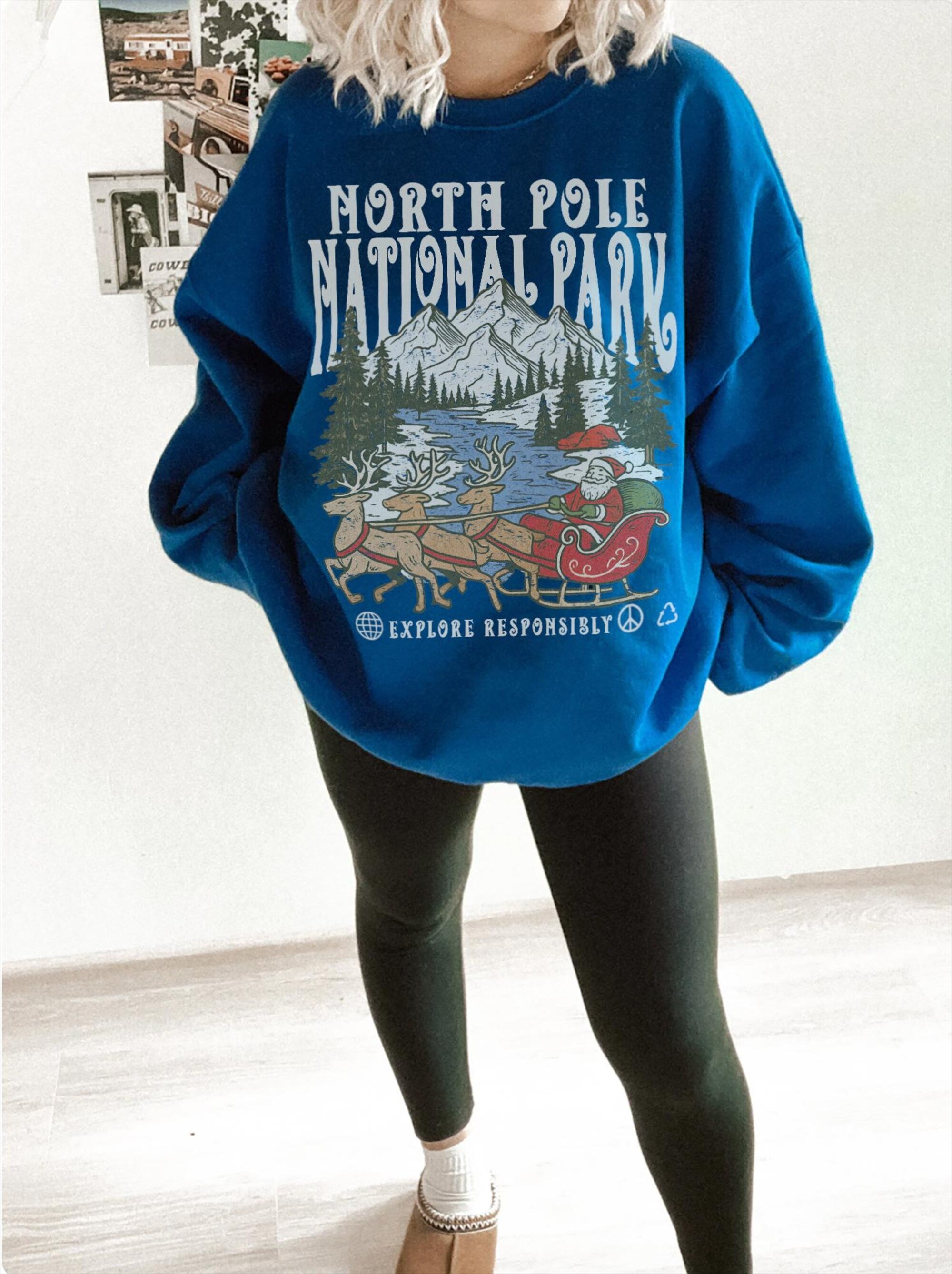 90s Santa National Parks Crewneck Sweatshirt – North Pole - Image 5