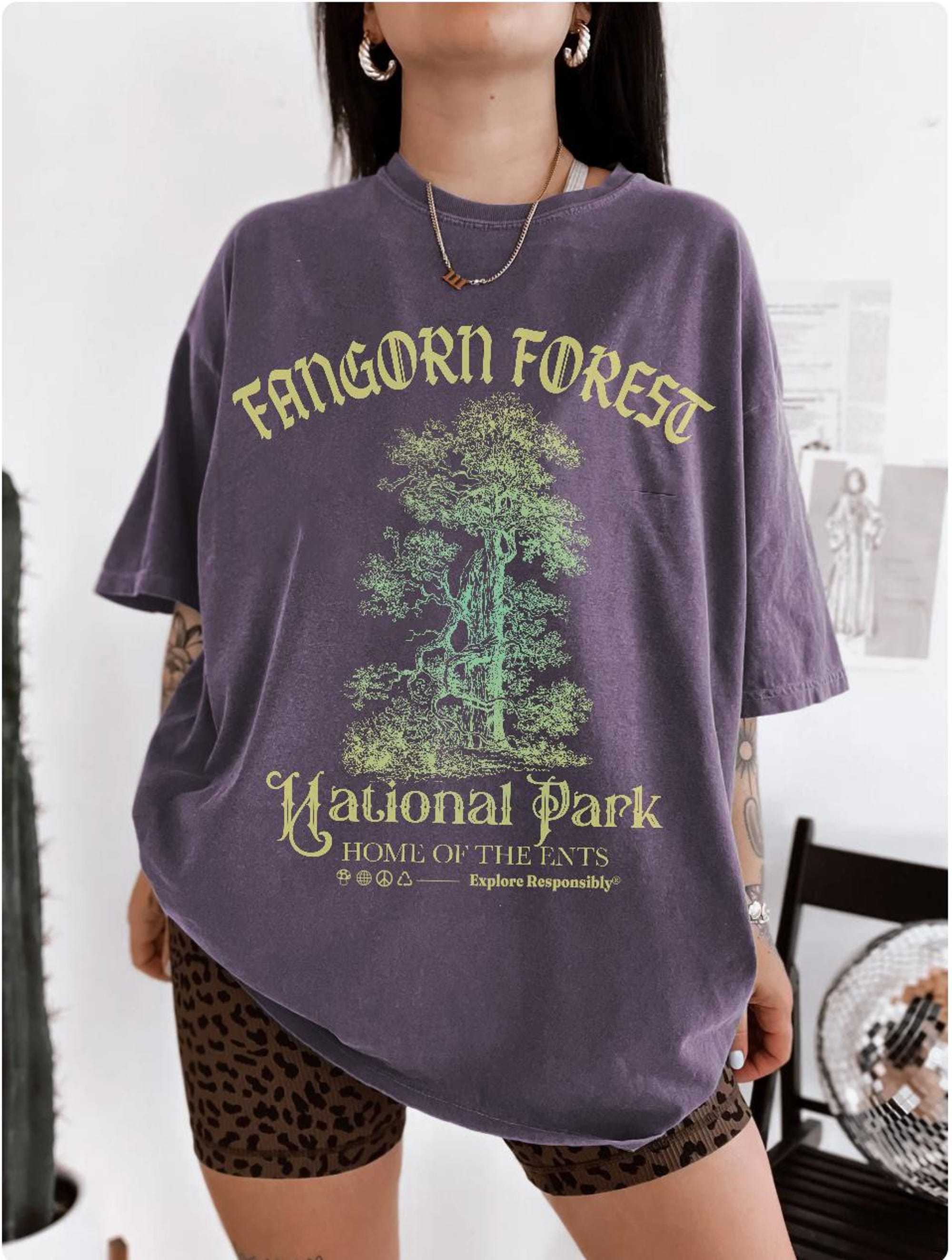 Fangorn Forest Vintage Hiking Comfort Colors Unisex Tee - Image 4