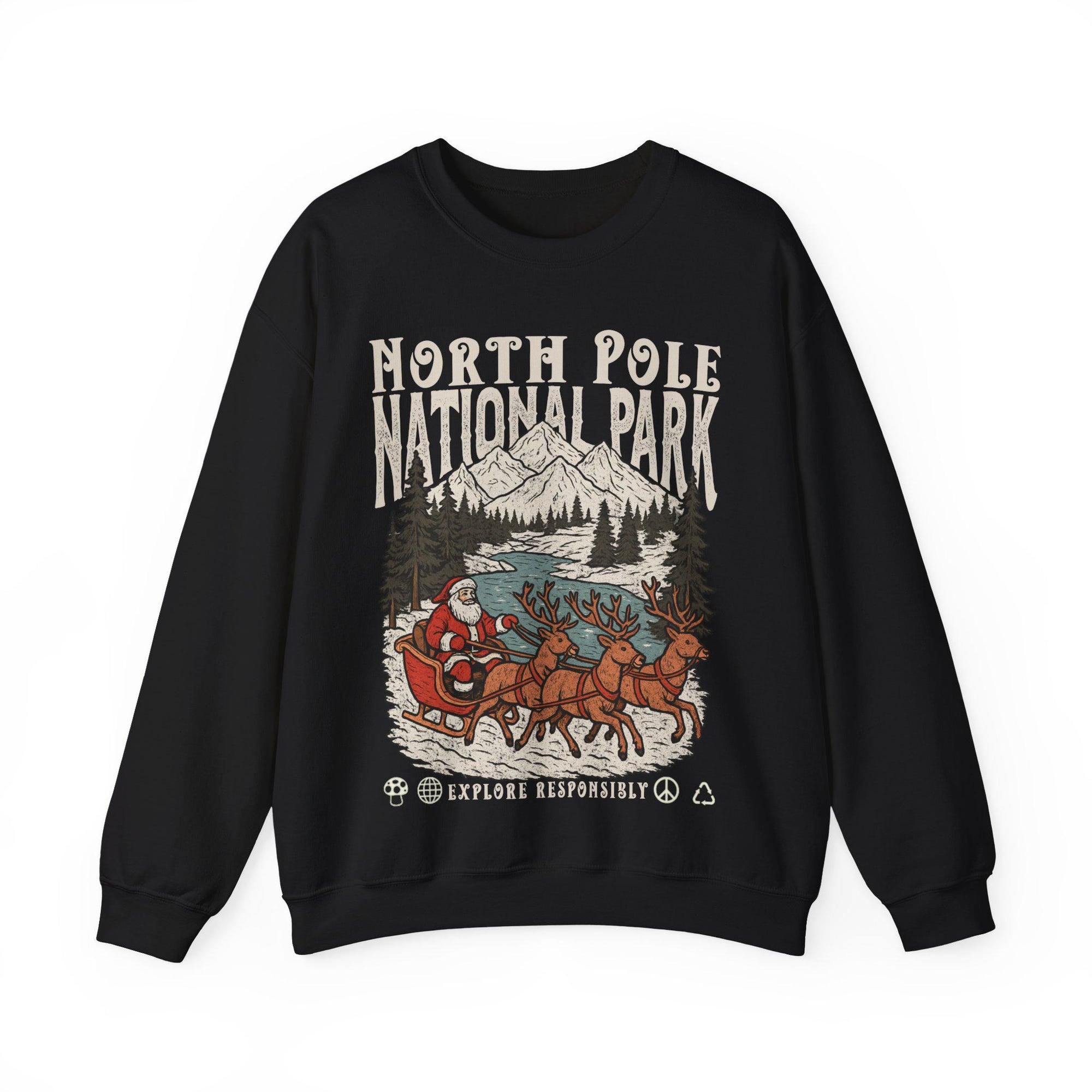 Vintage 90s North Pole Crewneck Sweatshirt – Funny Santa - Image 4