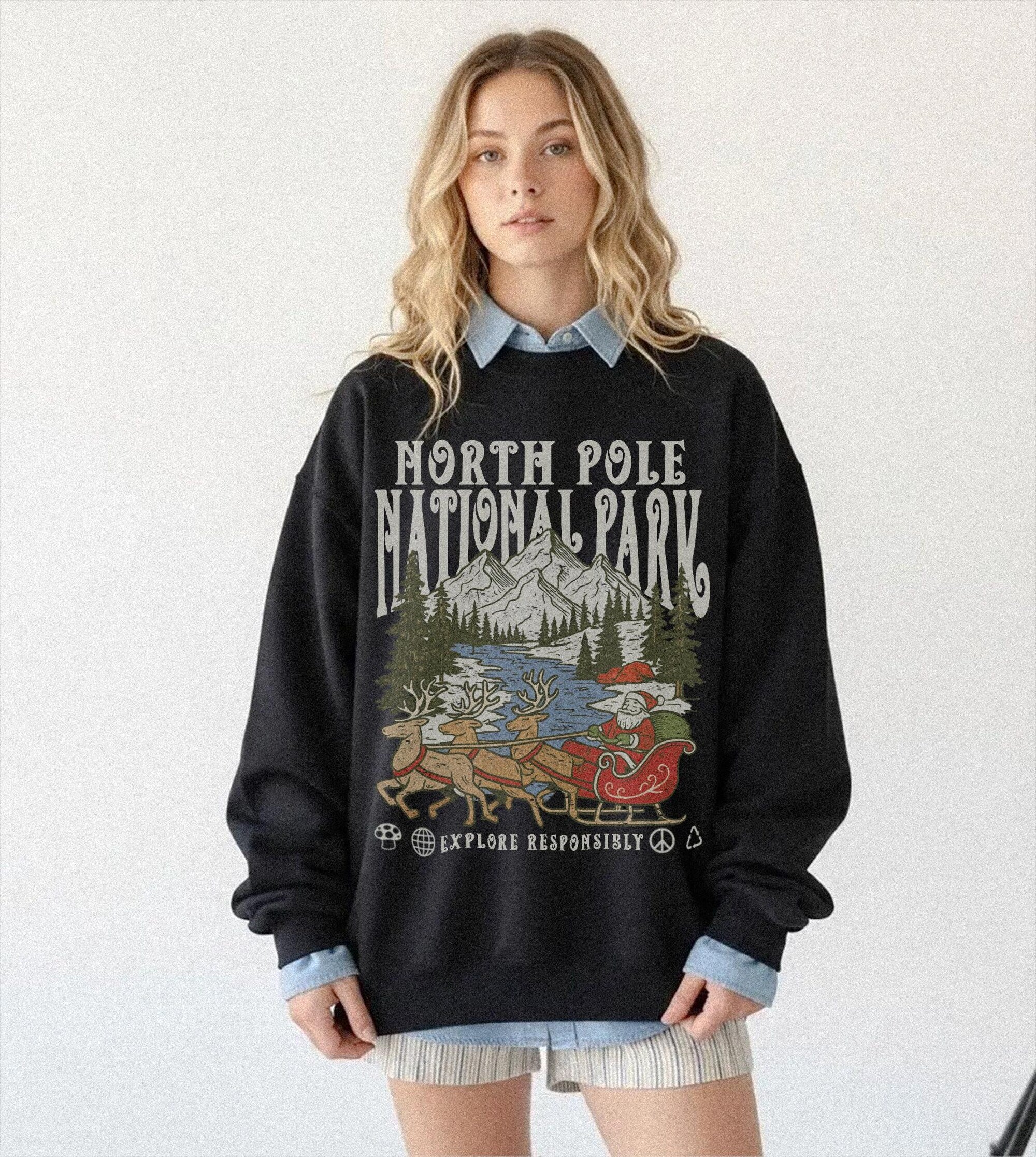 Vintage 90s National Parks Christmas Sweatshirt (Unisex) - Image 5