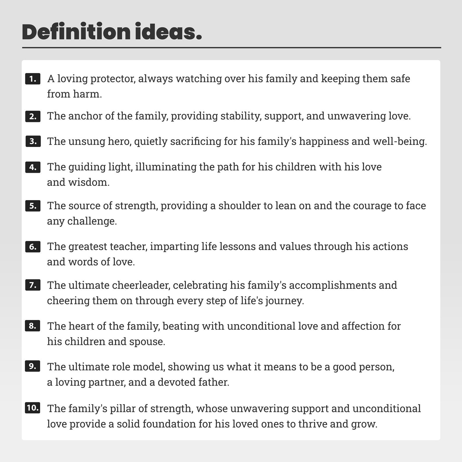 Dad Definition Photo Poster - Personalized Father Gift