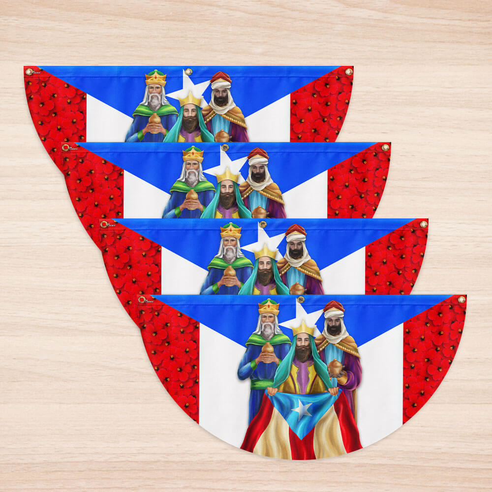 Three Kings Puerto Rico Non-Pleated Fan Flag