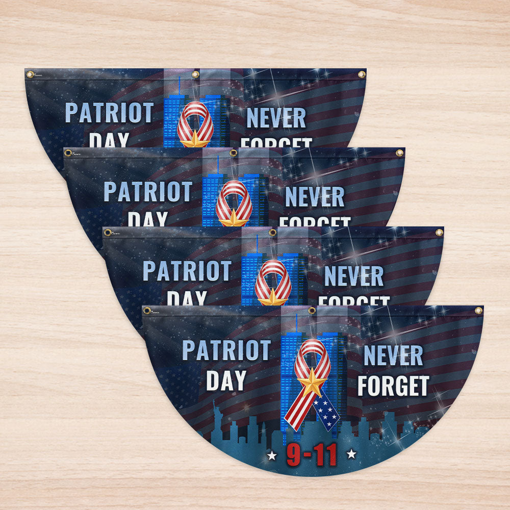 Patriot Day 9/11 Never Forget September 11th Non-Pleated Fan Flag