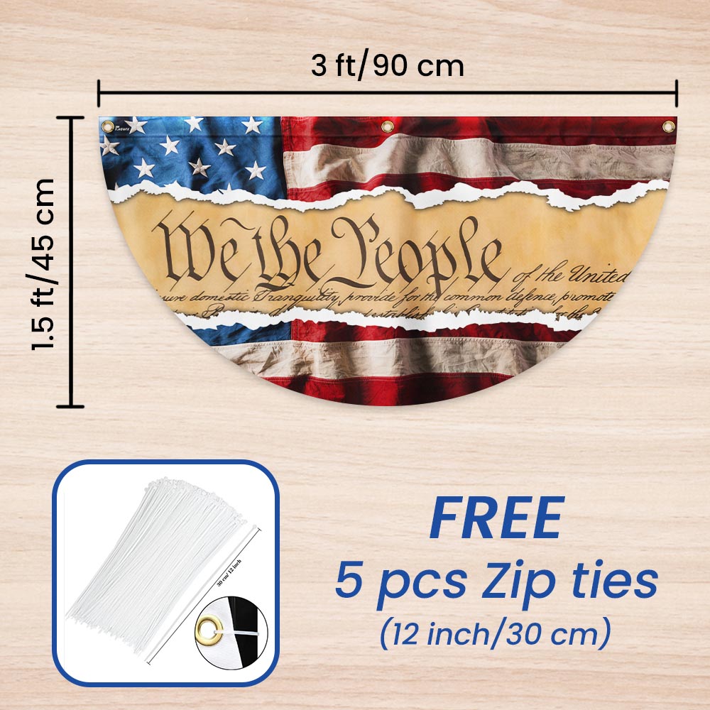 Flagwix American Flag - We The People Independence Day 4th Of july American Non-Pleated Fan Flag