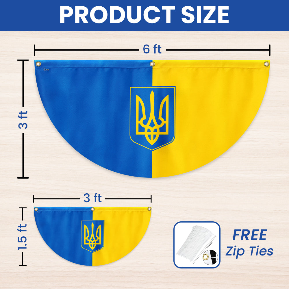 Stand With Ukraine Support Ukraine Non-Pleated Fan Flag
