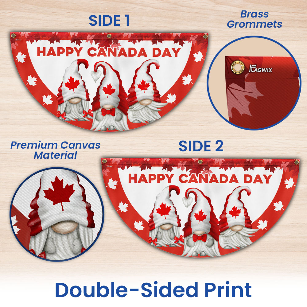 Happy Canada Day Canada Gnomes Non-Pleated Fan Flag
