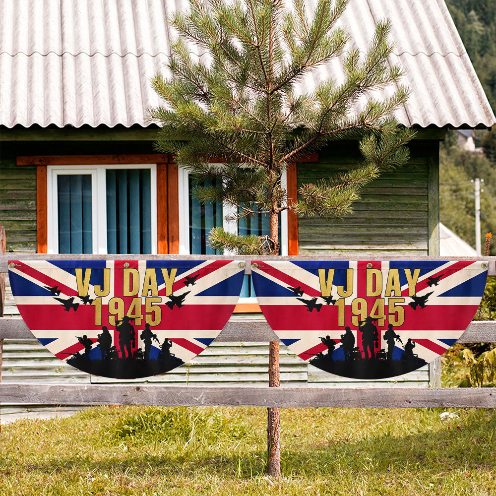 VJ Day Victory Over Japan UK Non-Pleated Fan Flag