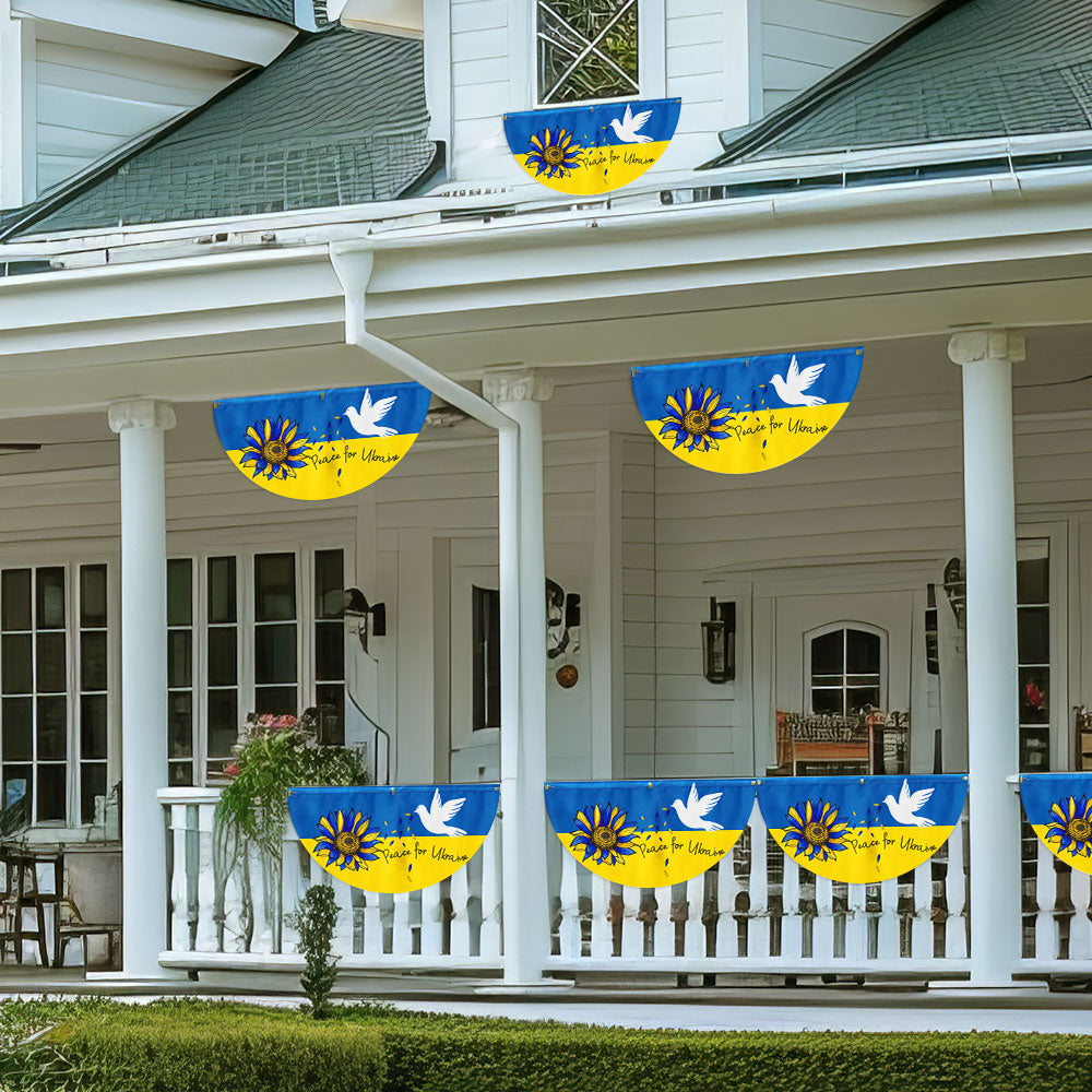 Peace For Ukraine Non-Pleated Fan Flag