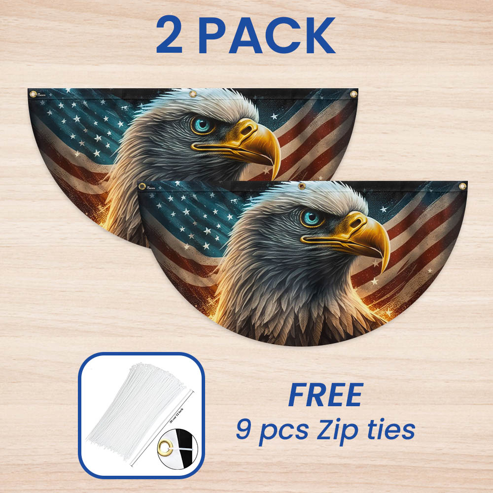 Flagwix American Flag - Eagle American Flag 4th of july Independence Day Non-Pleated Fan Flag