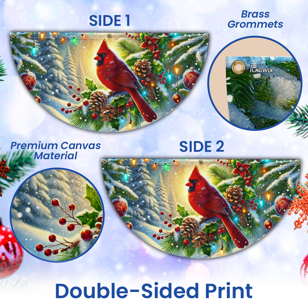 Cardinal Winter Christmas Non-Pleated Fan Flag