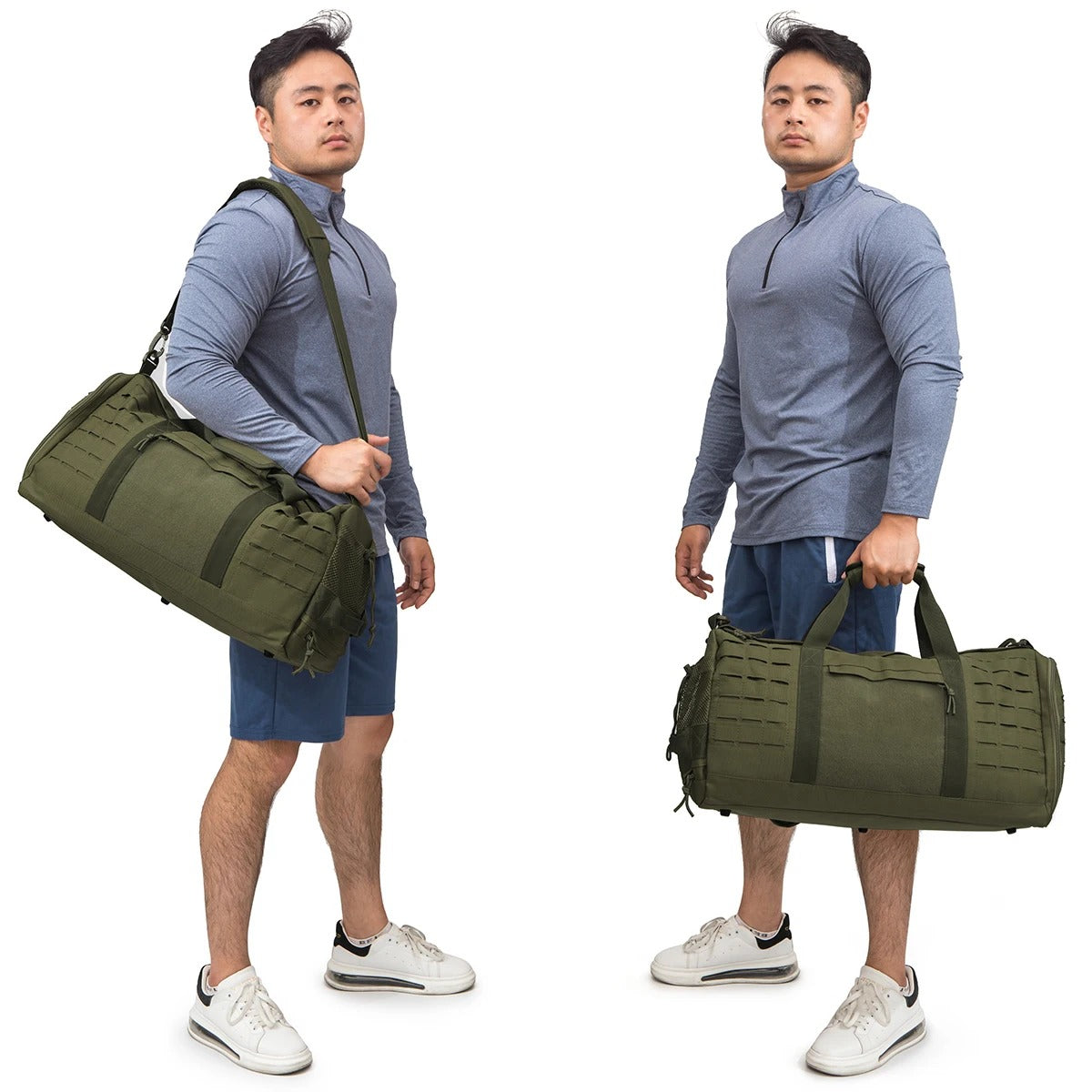 40L Tactical Duffle Bag for Men - Hiking Travel Carry-On Weekender Bag