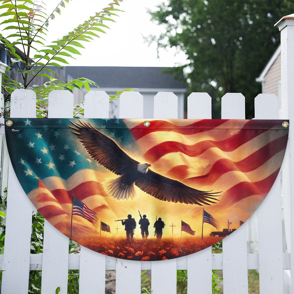 Memorial Day Honor The Fallen Veteran Patriotism Non-Pleated Fan Flag 3-Day Shipping