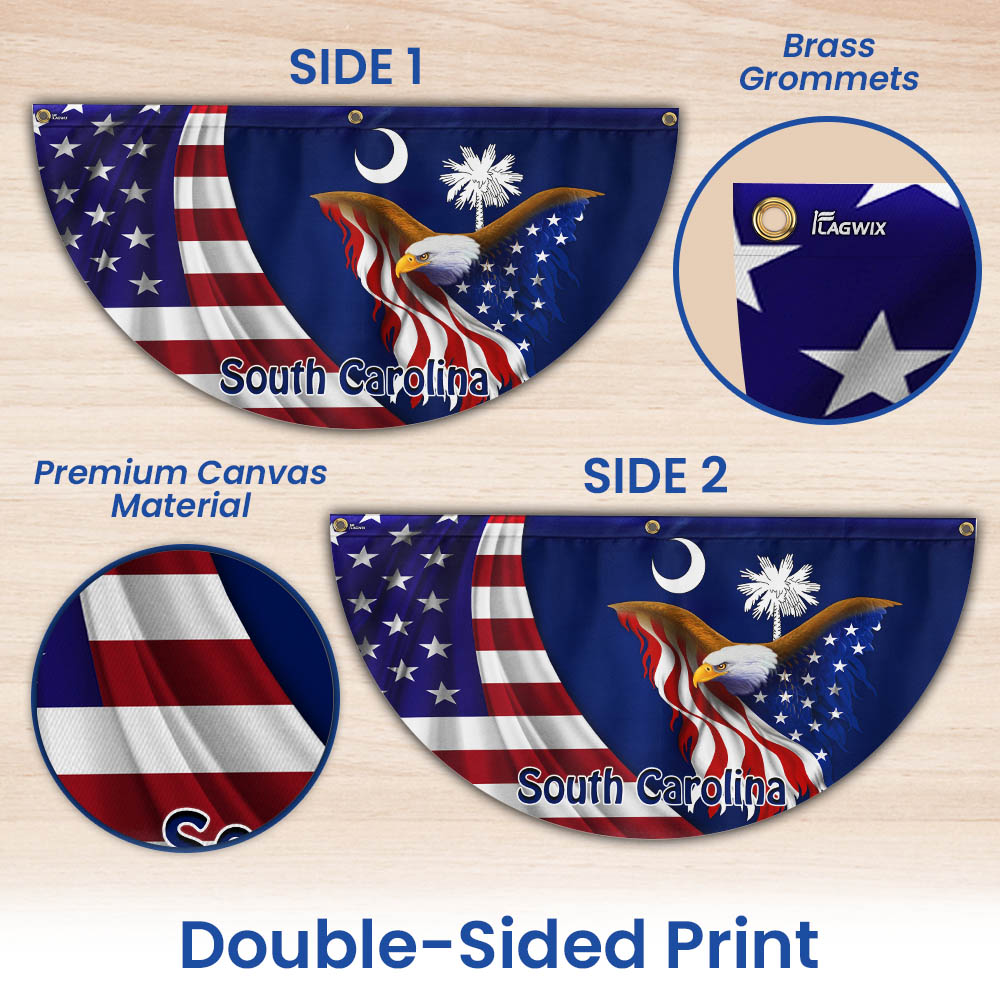 South Carolina Eagle Non-Pleated Fan Flag
