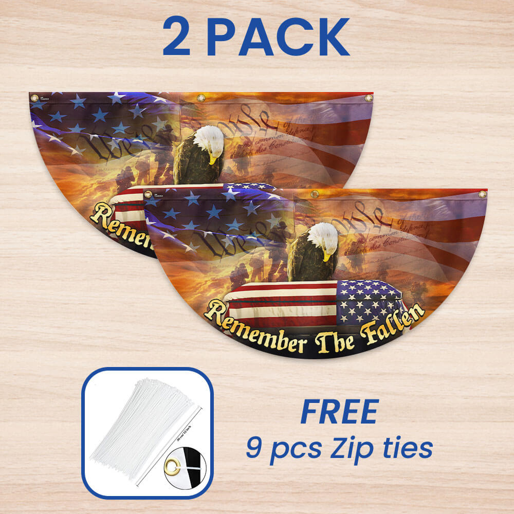 Veterans Day Flag Remember the Fallen Honoring All Who Served Non-Pleated Fan Flag 3-Day Shipping